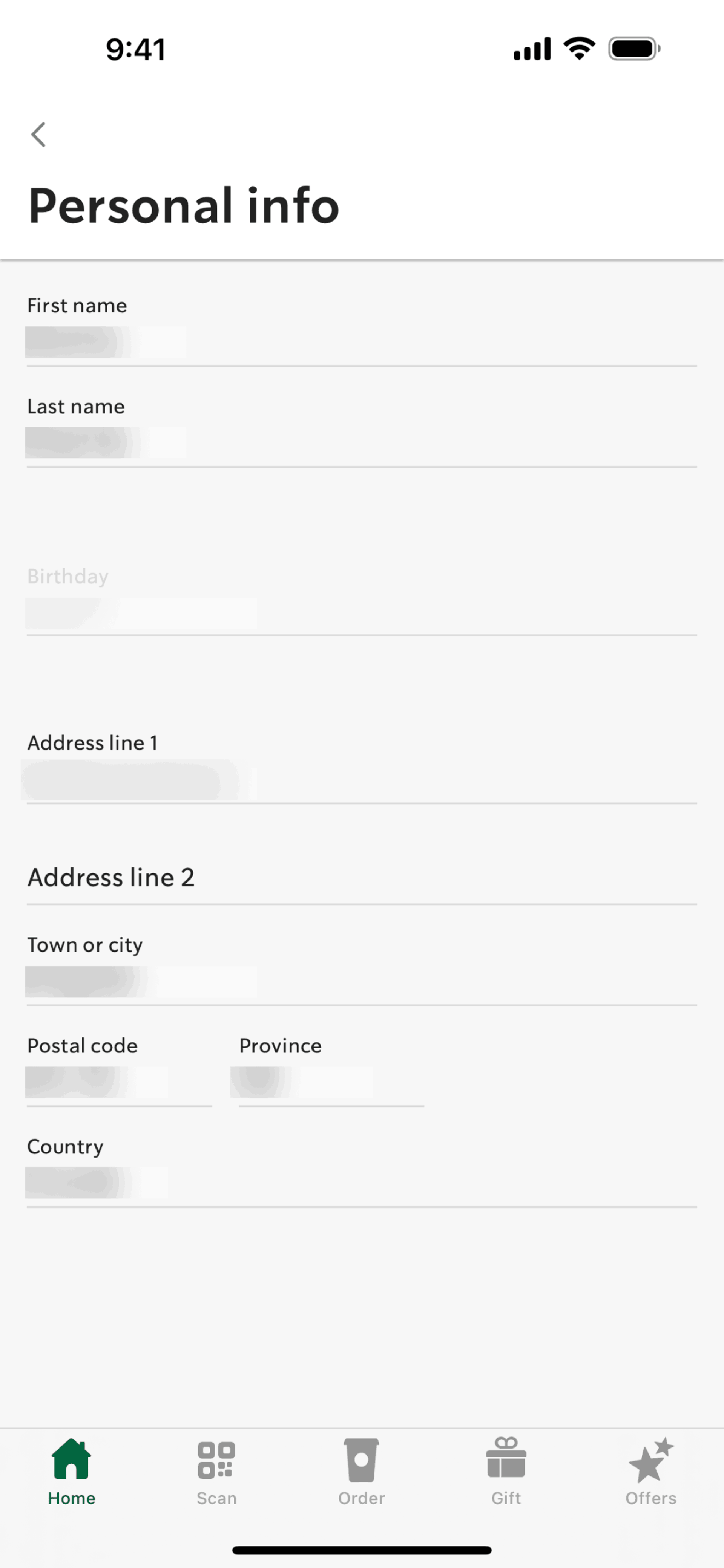 Starbucks iOS Food & Drink interface screenshot 8