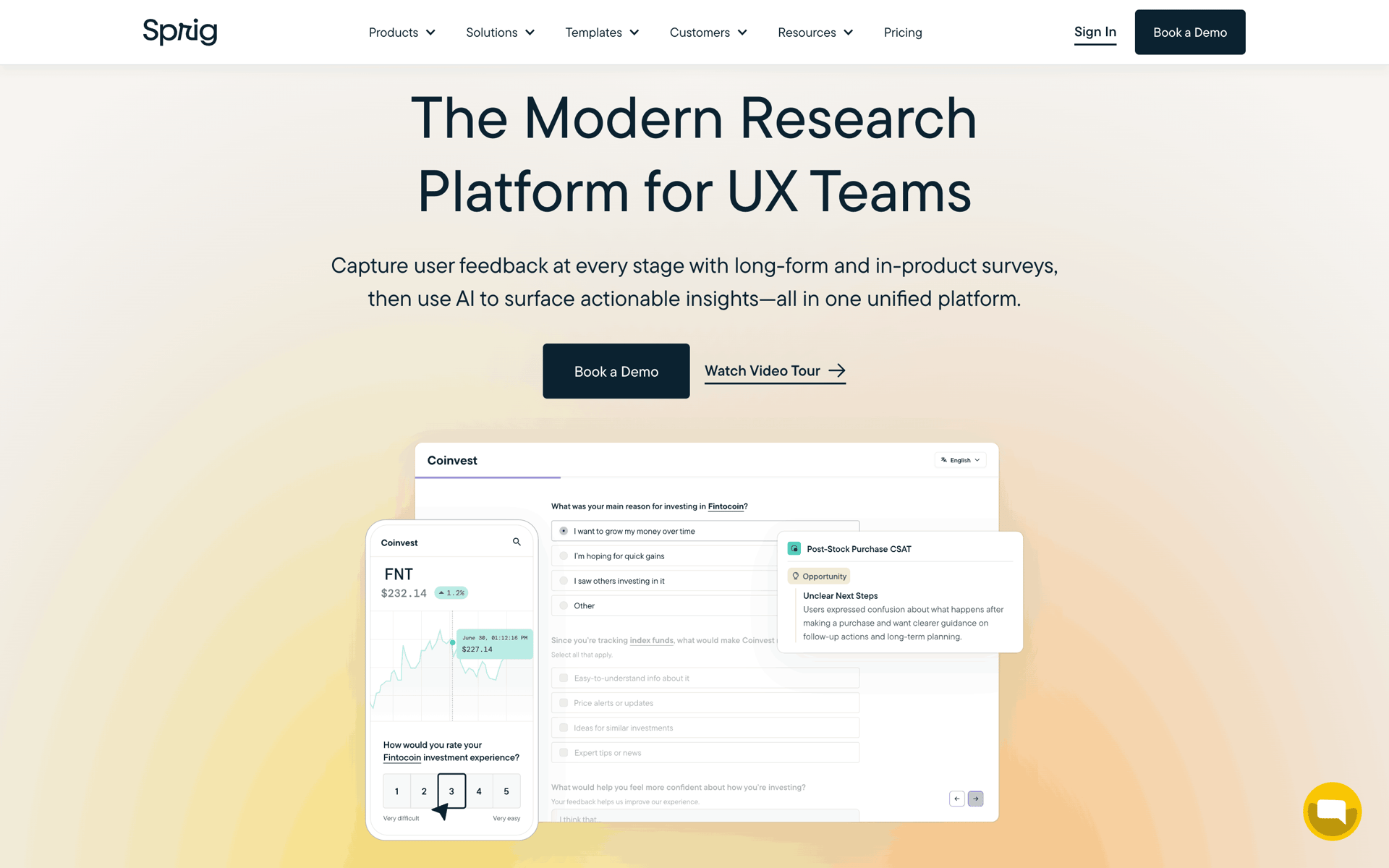 Sprig Web Business interface screenshot 1