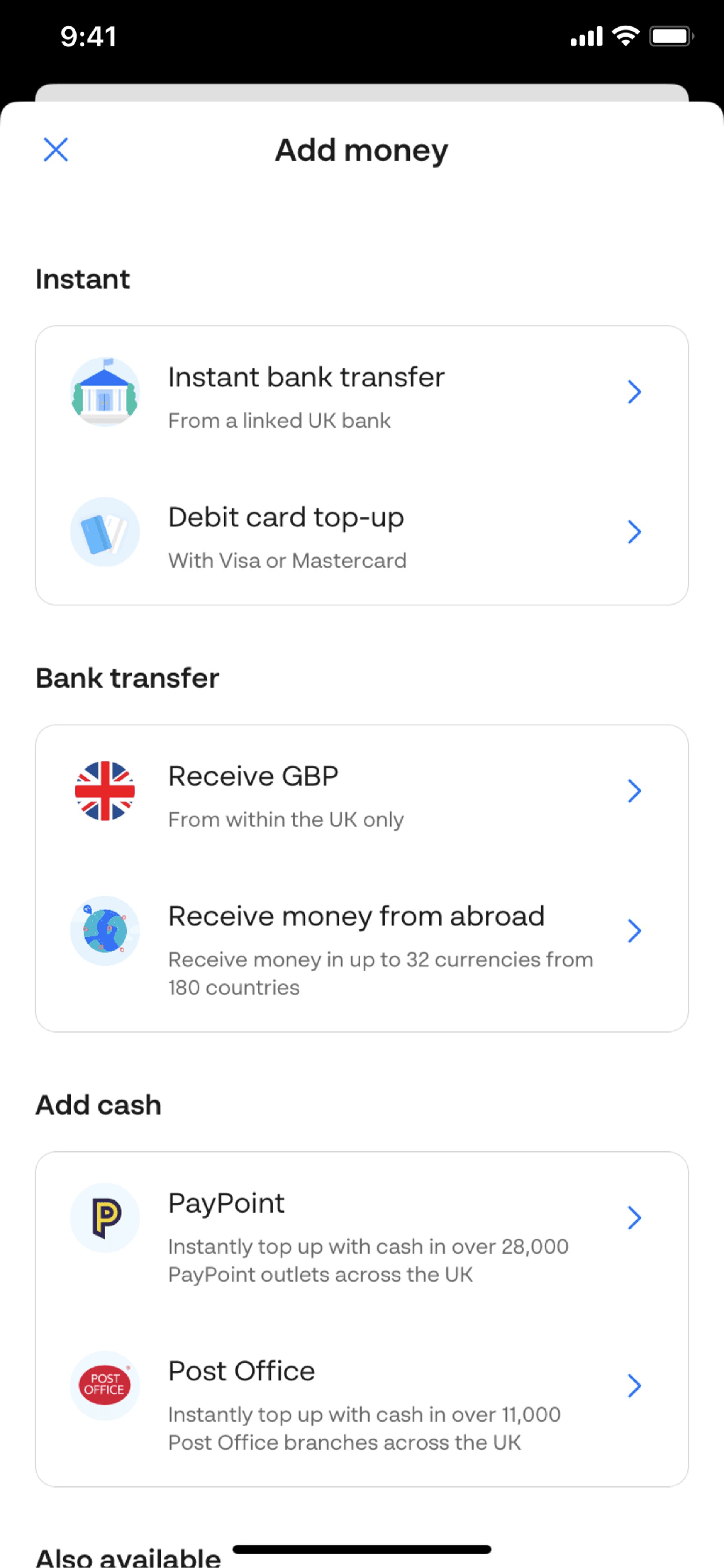 Monese iOS Finance interface screenshot 6