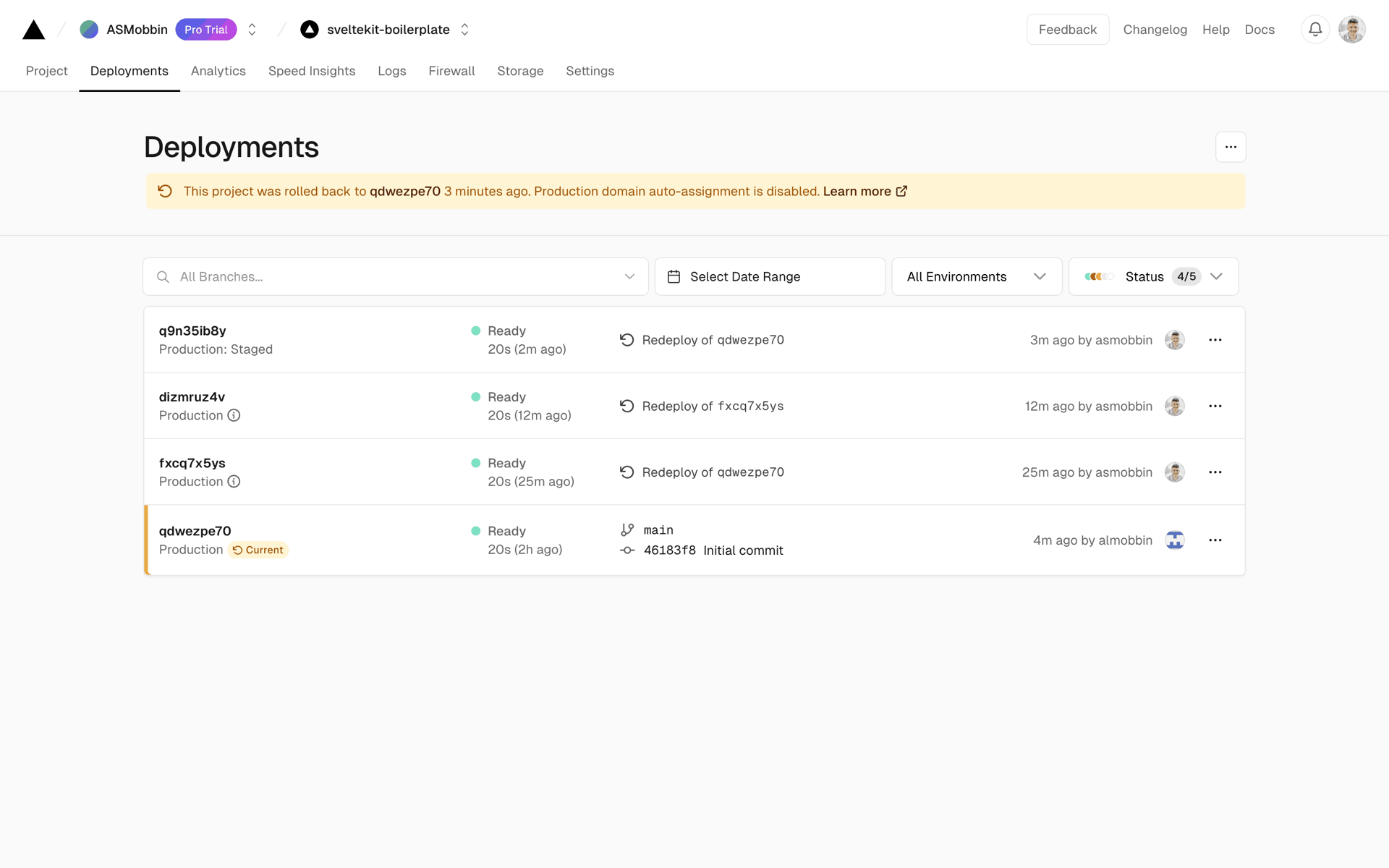 Vercel Web Developer Tools interface screenshot 5