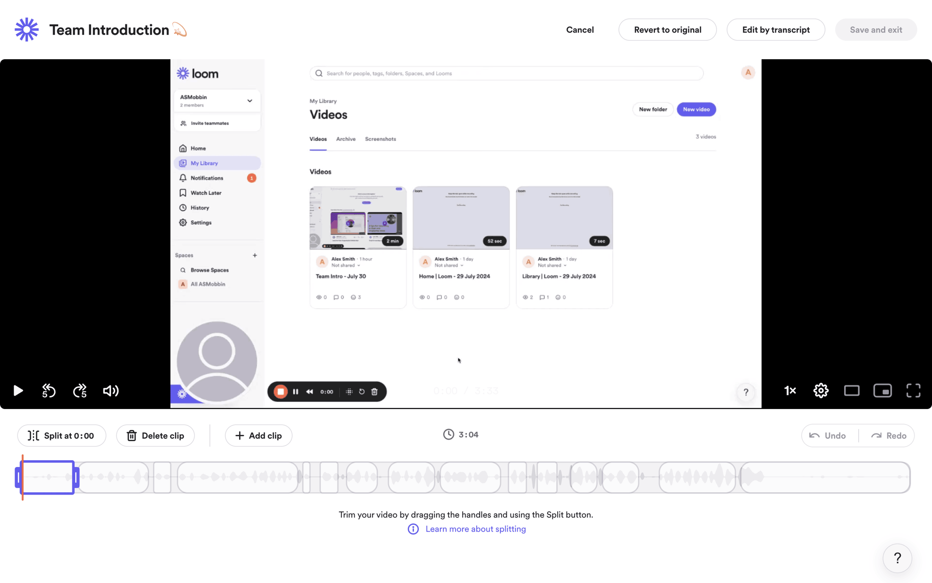 Loom Web Photo & Video interface screenshot 15