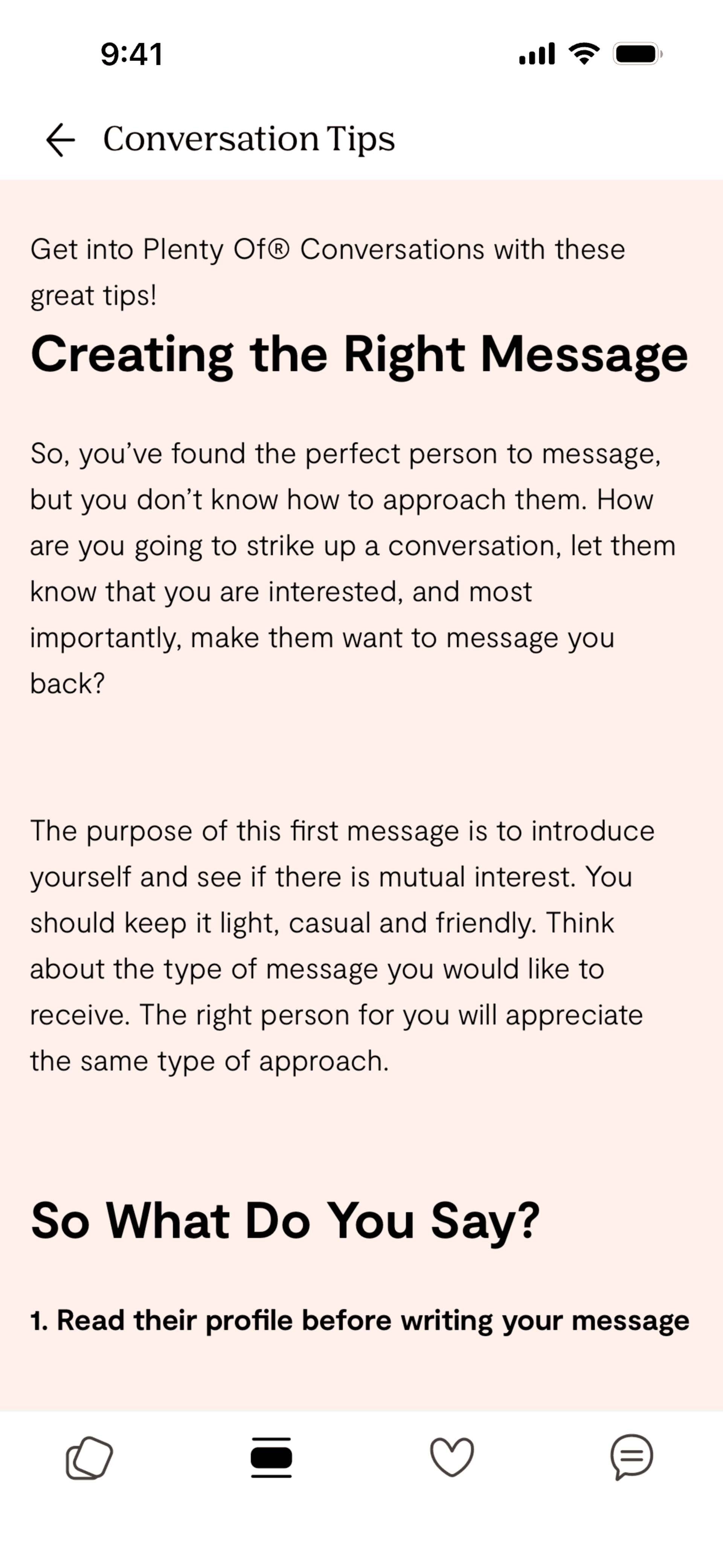Plenty of Fish iOS dating interface screenshot 6