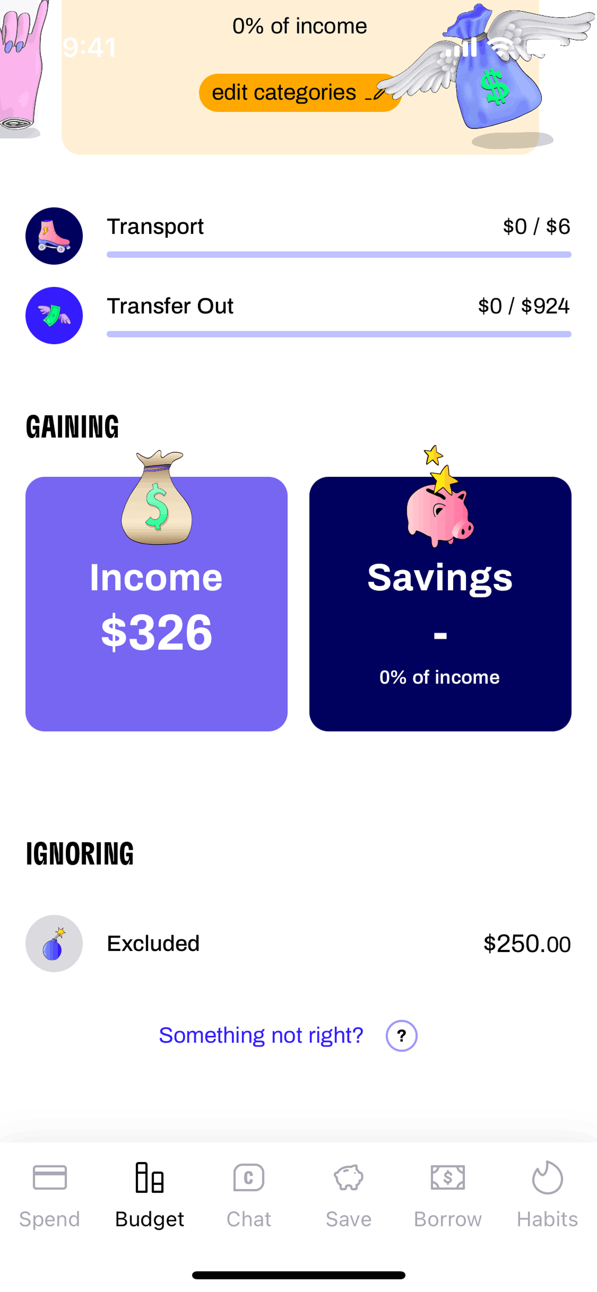 Cleo iOS Finance interface screenshot 4