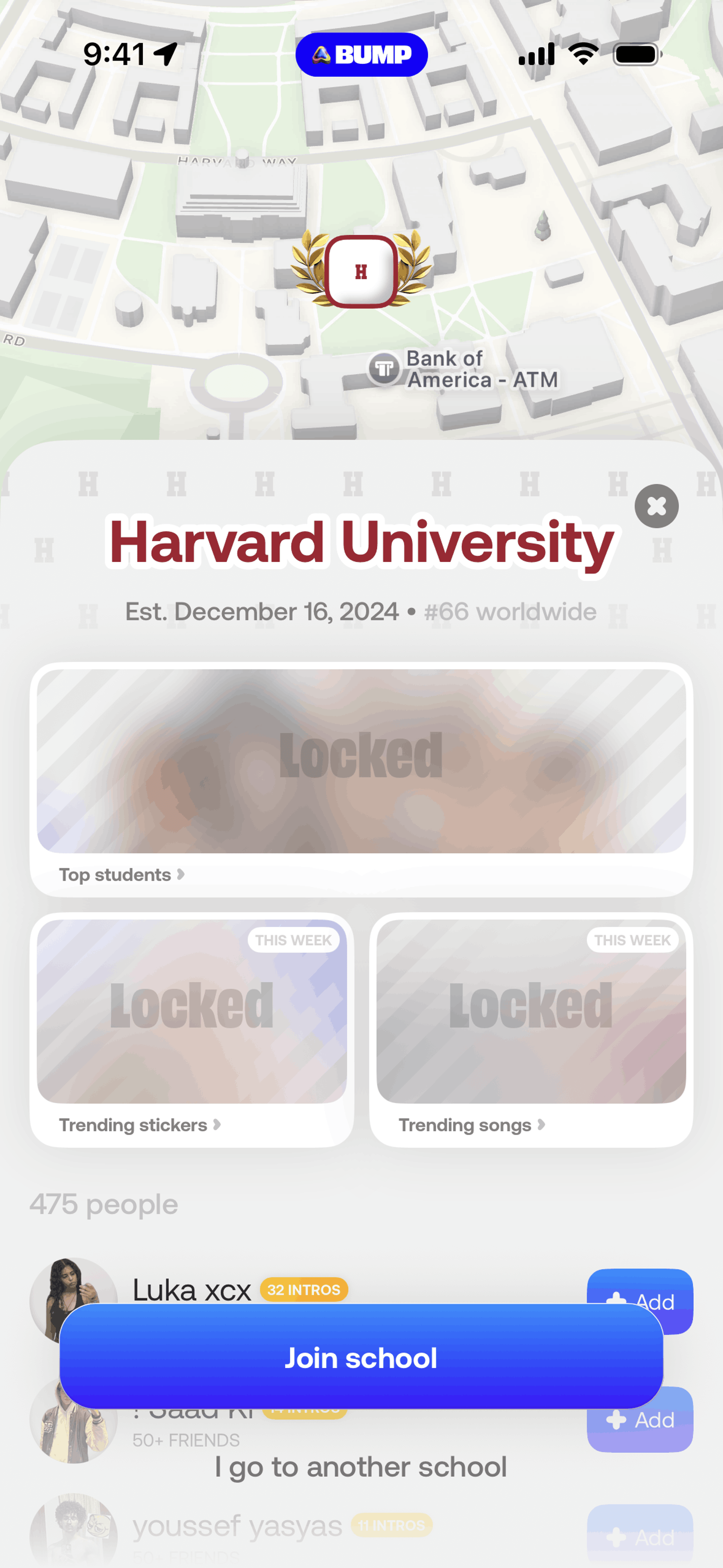Bump iOS Social Networking interface screenshot 11