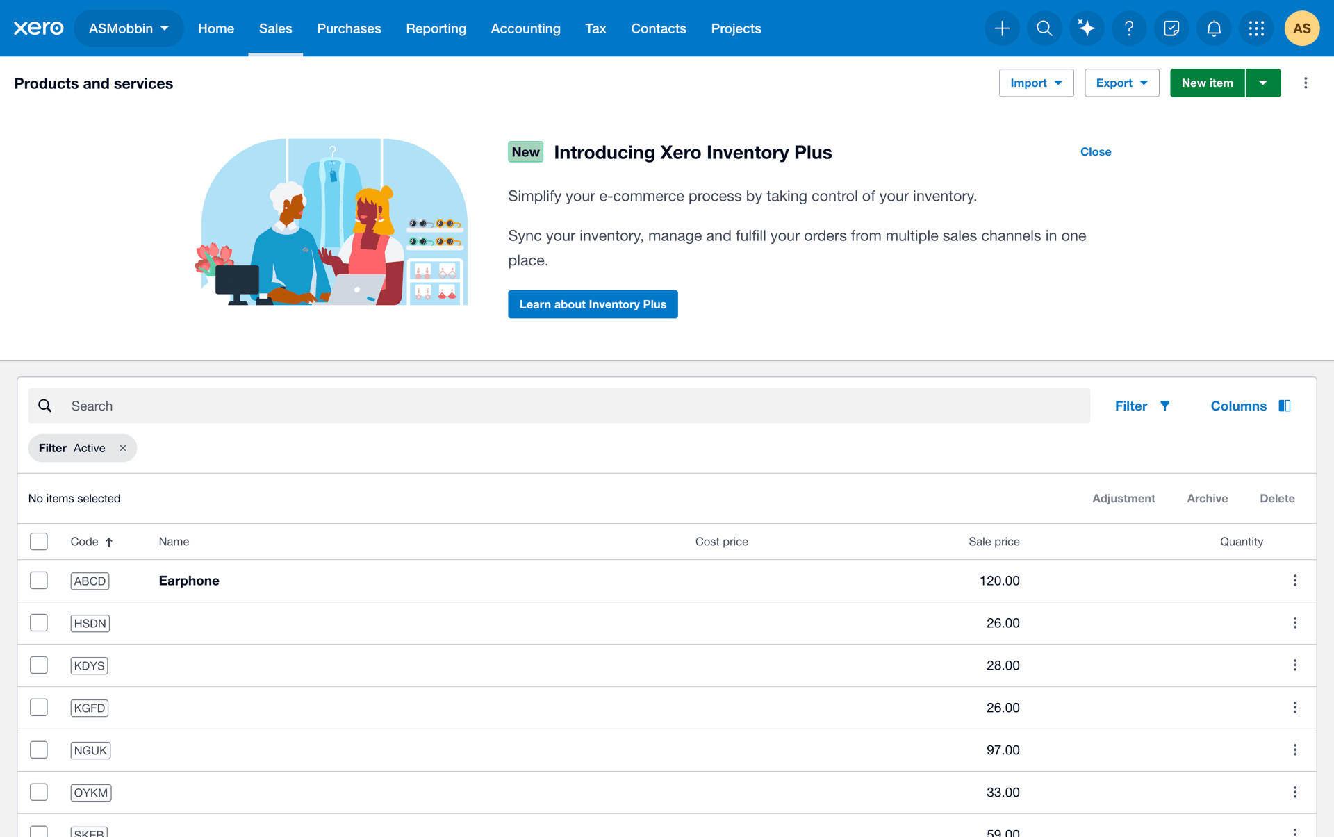 Xero Web Business interface screenshot 18