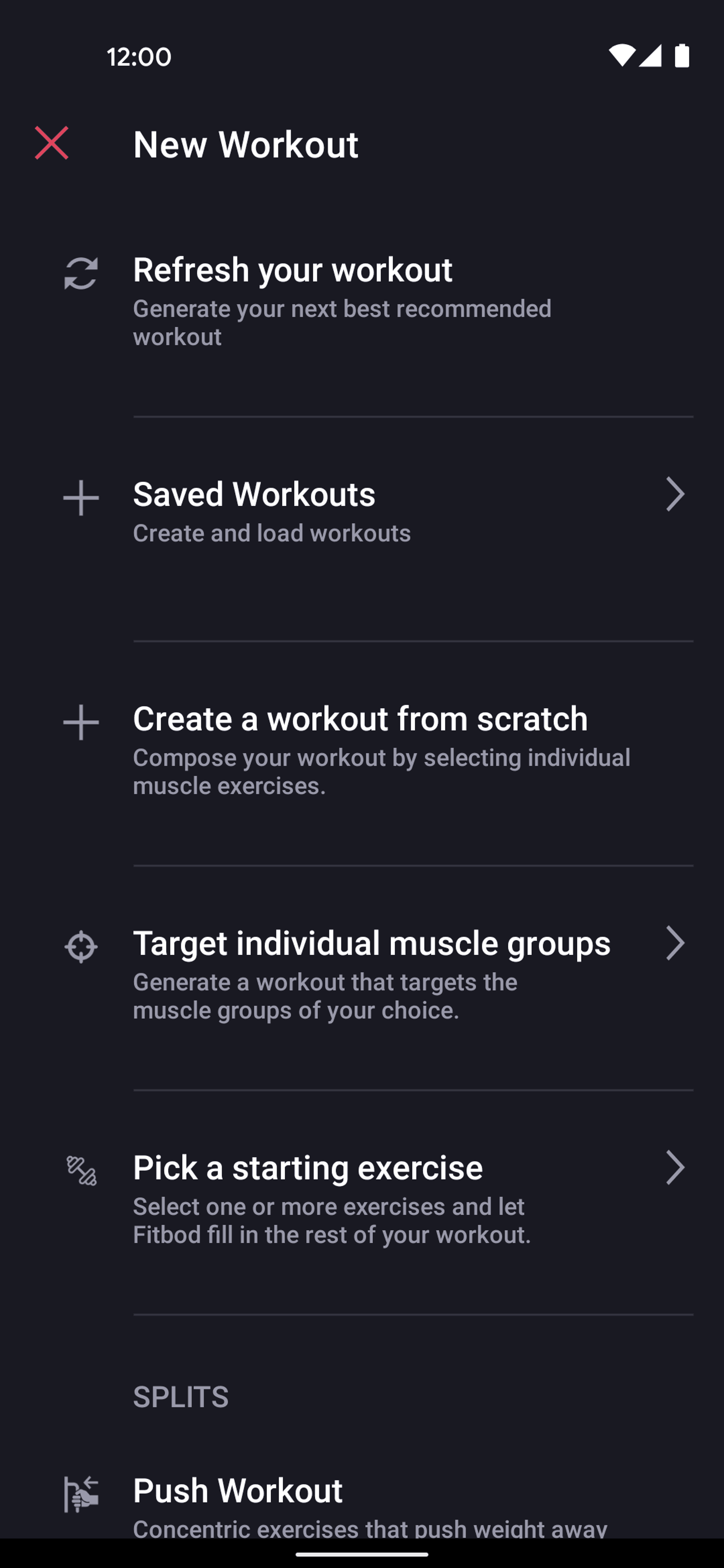 Fitbod Android Health & Fitness interface screenshot 13