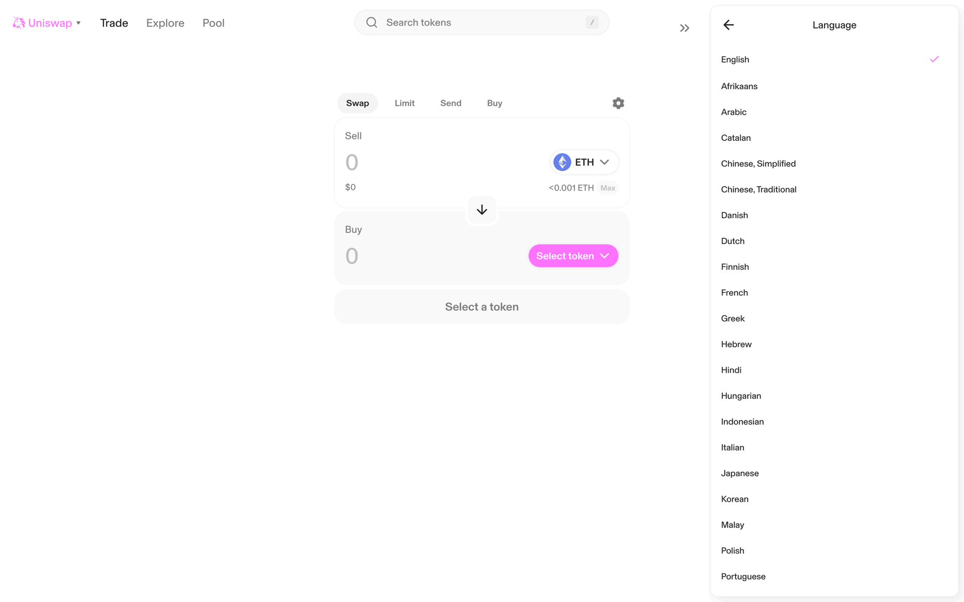Uniswap Web Finance interface screenshot 12