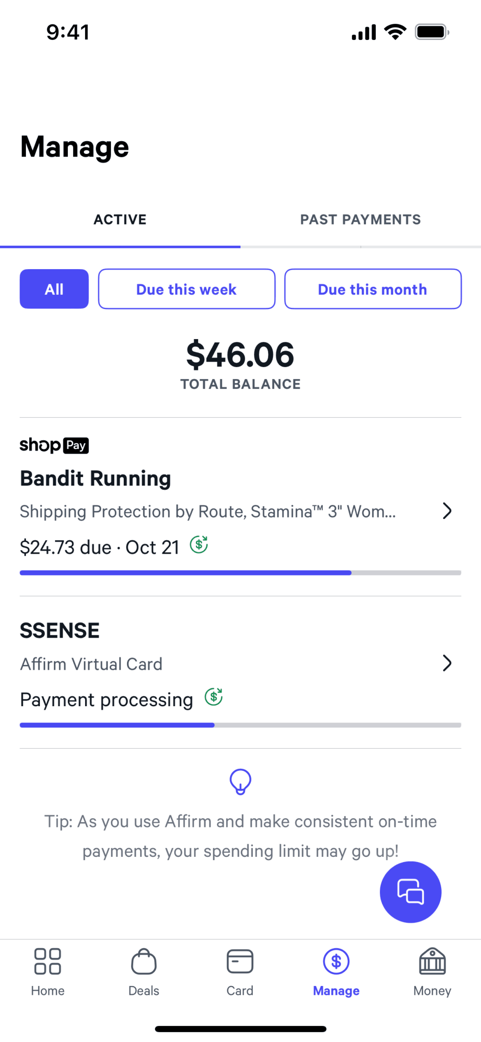 Affirm iOS Finance interface screenshot 13