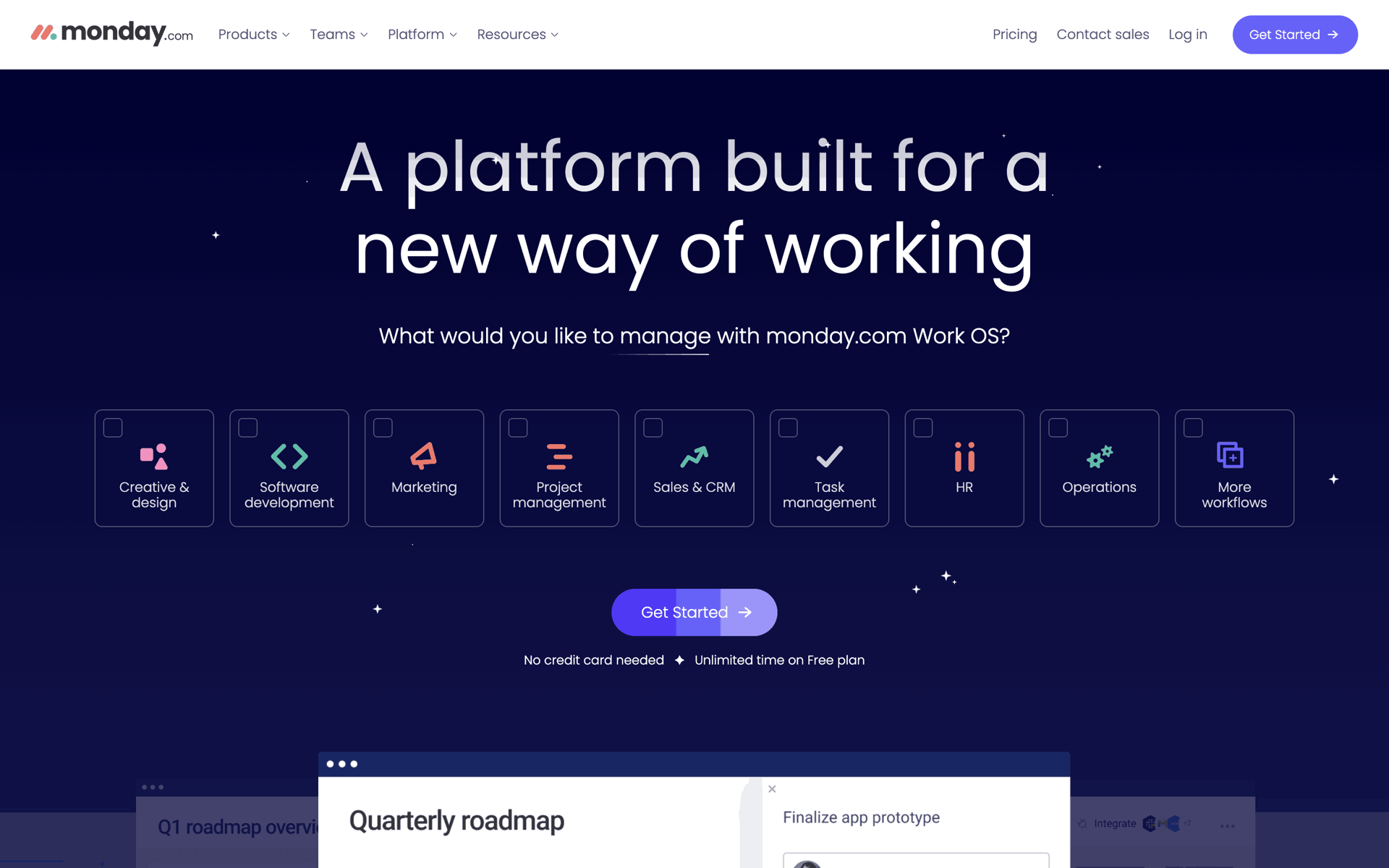 monday.com Web Collaboration interface screenshot 1