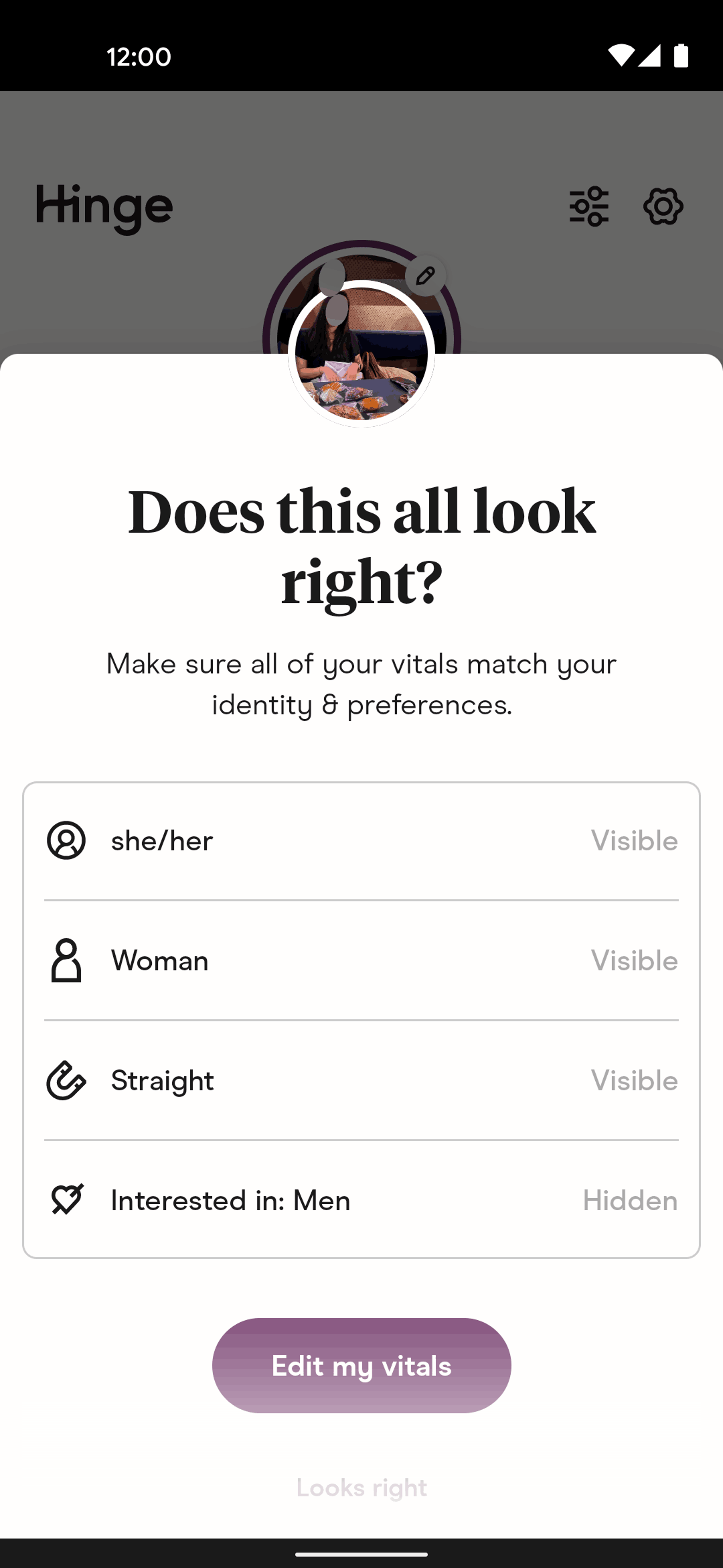 Hinge Android Lifestyle interface screenshot 18