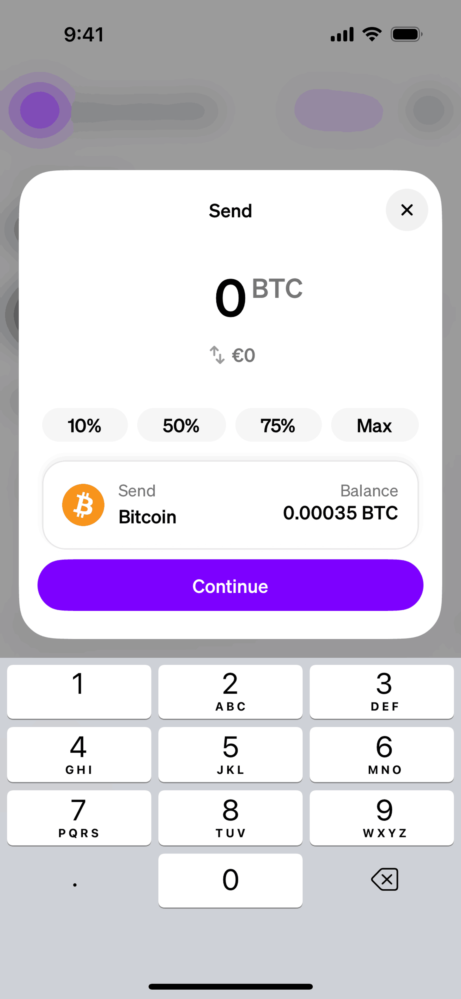 Sending crypto on MoonPay (ios) screen 2