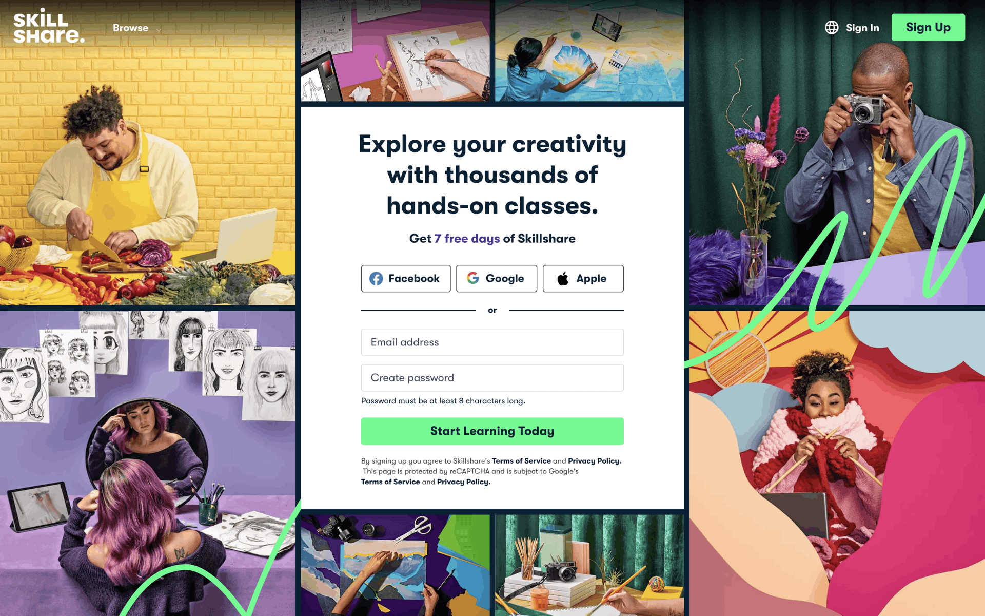 Skillshare Web Education interface screenshot 1