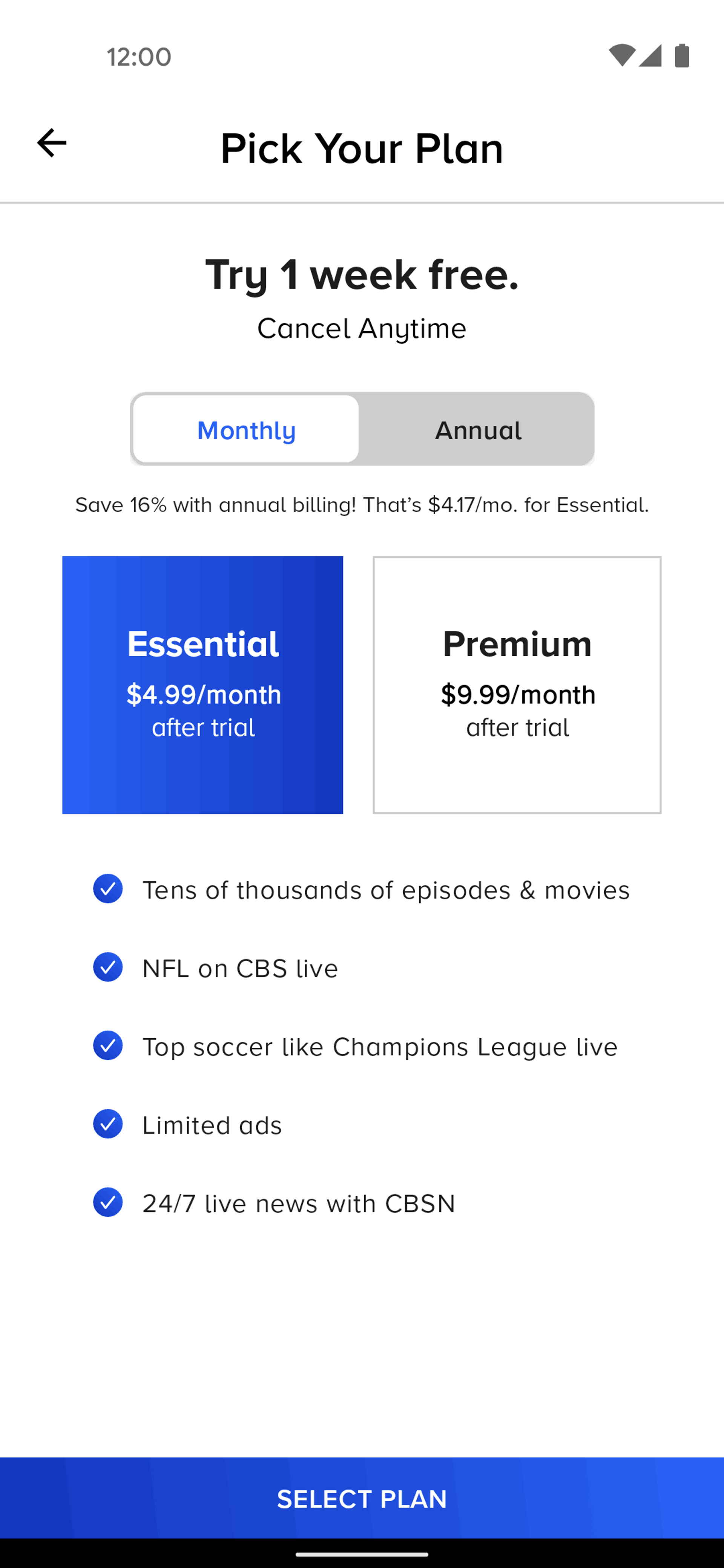 Paramount+ Android Entertainment interface screenshot 7