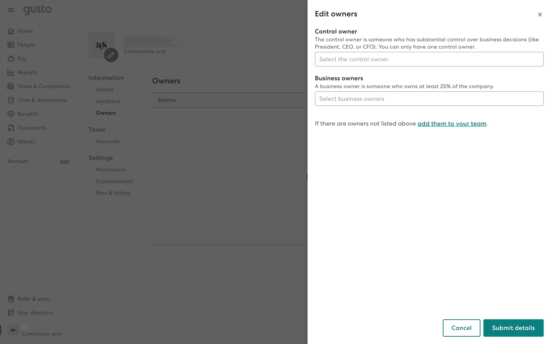 Gusto Web Finance interface screenshot 23