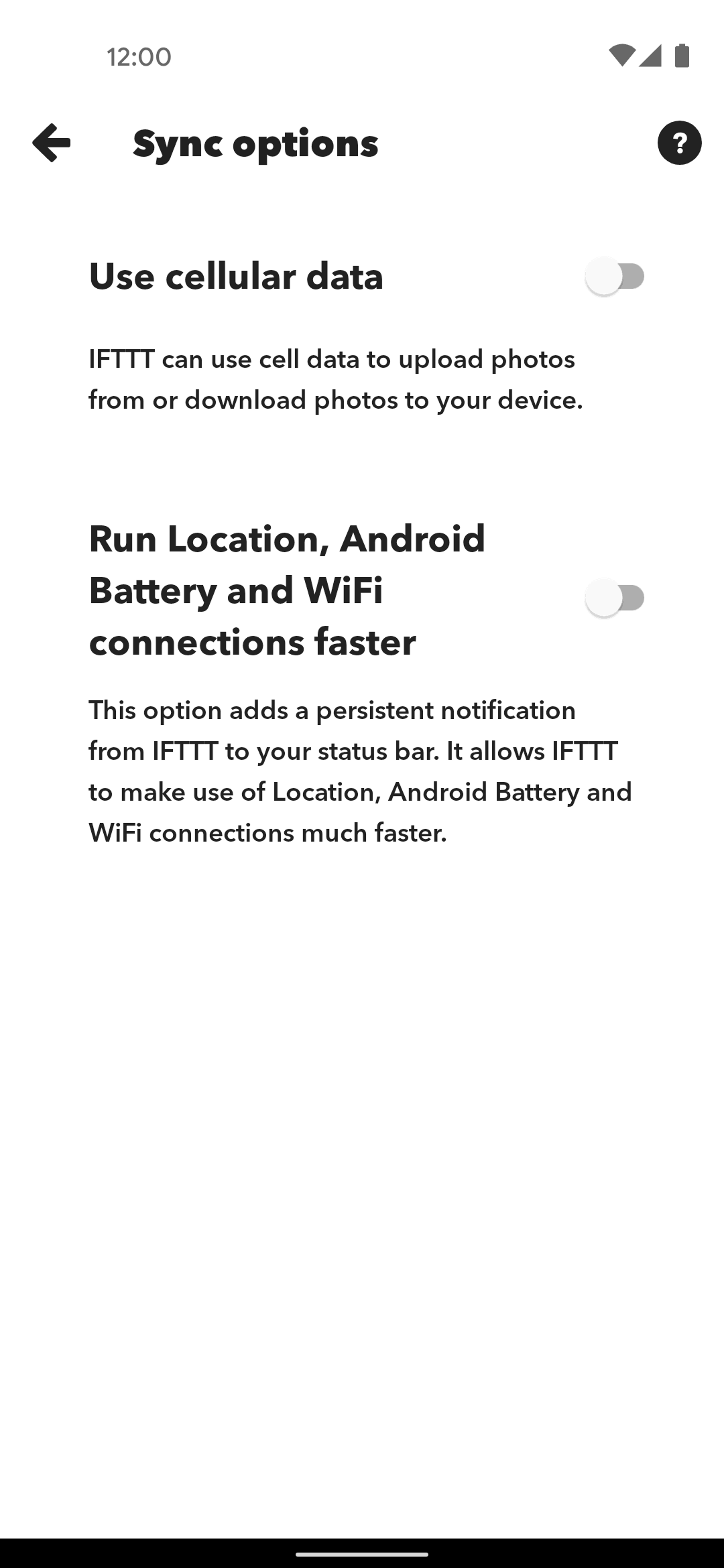 IFTTT Android Productivity interface screenshot 17