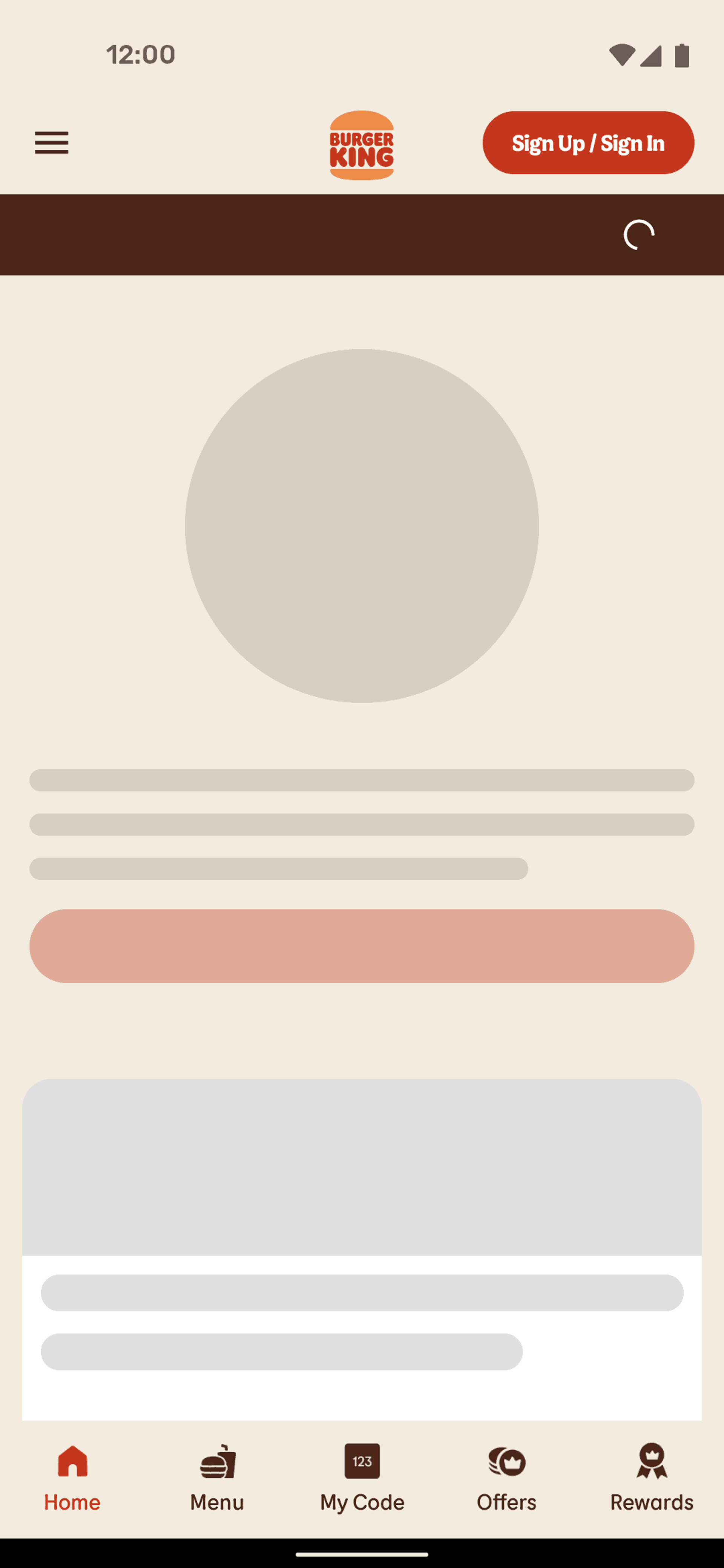 Burger King Android Food & Drink interface screenshot 4