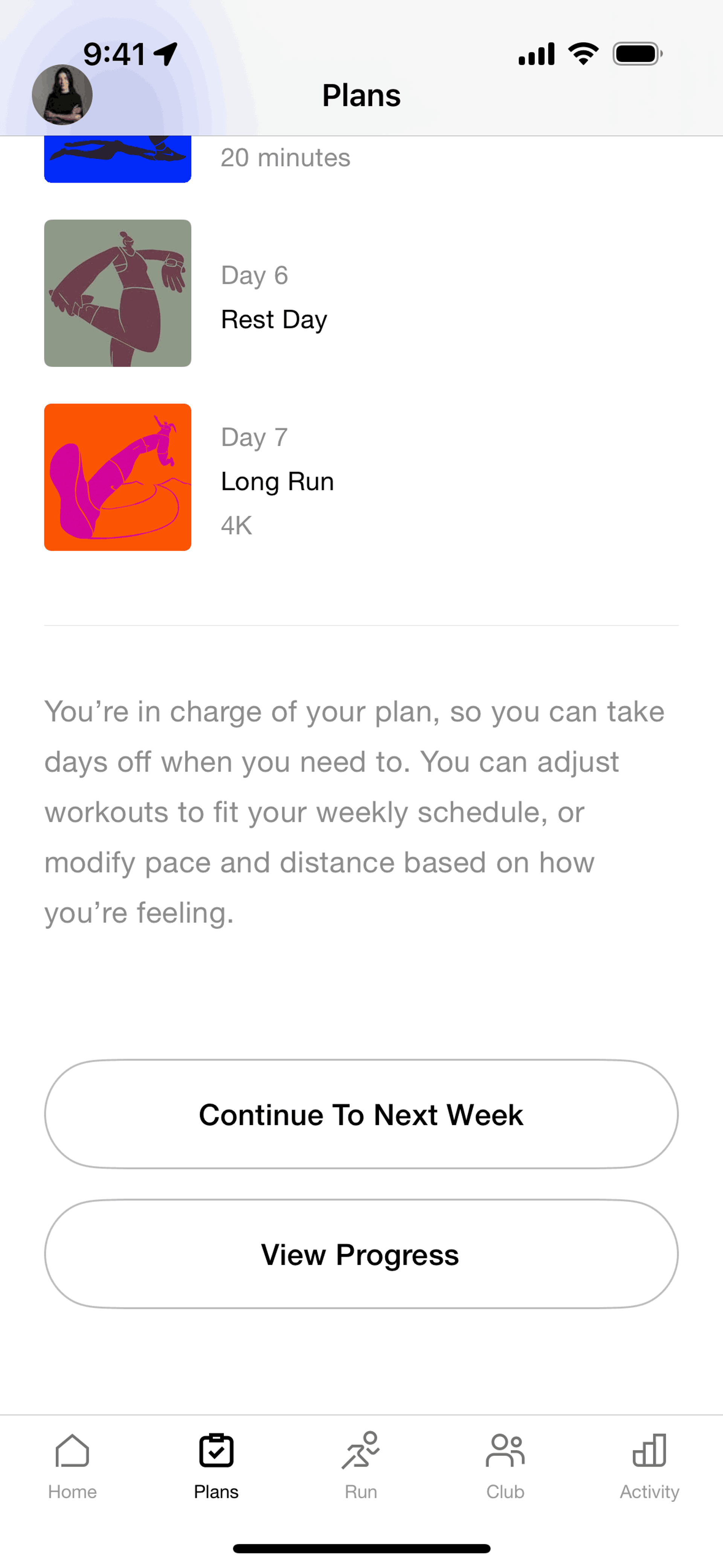 Nike Run Club iOS Health & Fitness interface screenshot 2