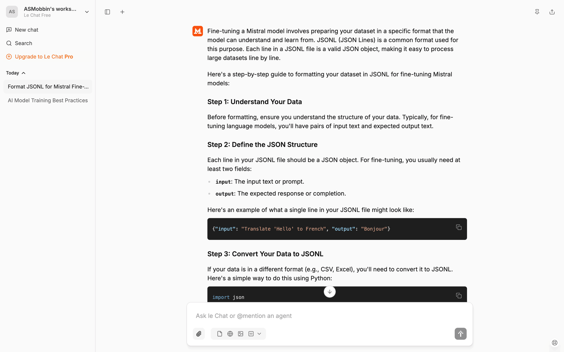 Mistral AI Web AI interface screenshot 4