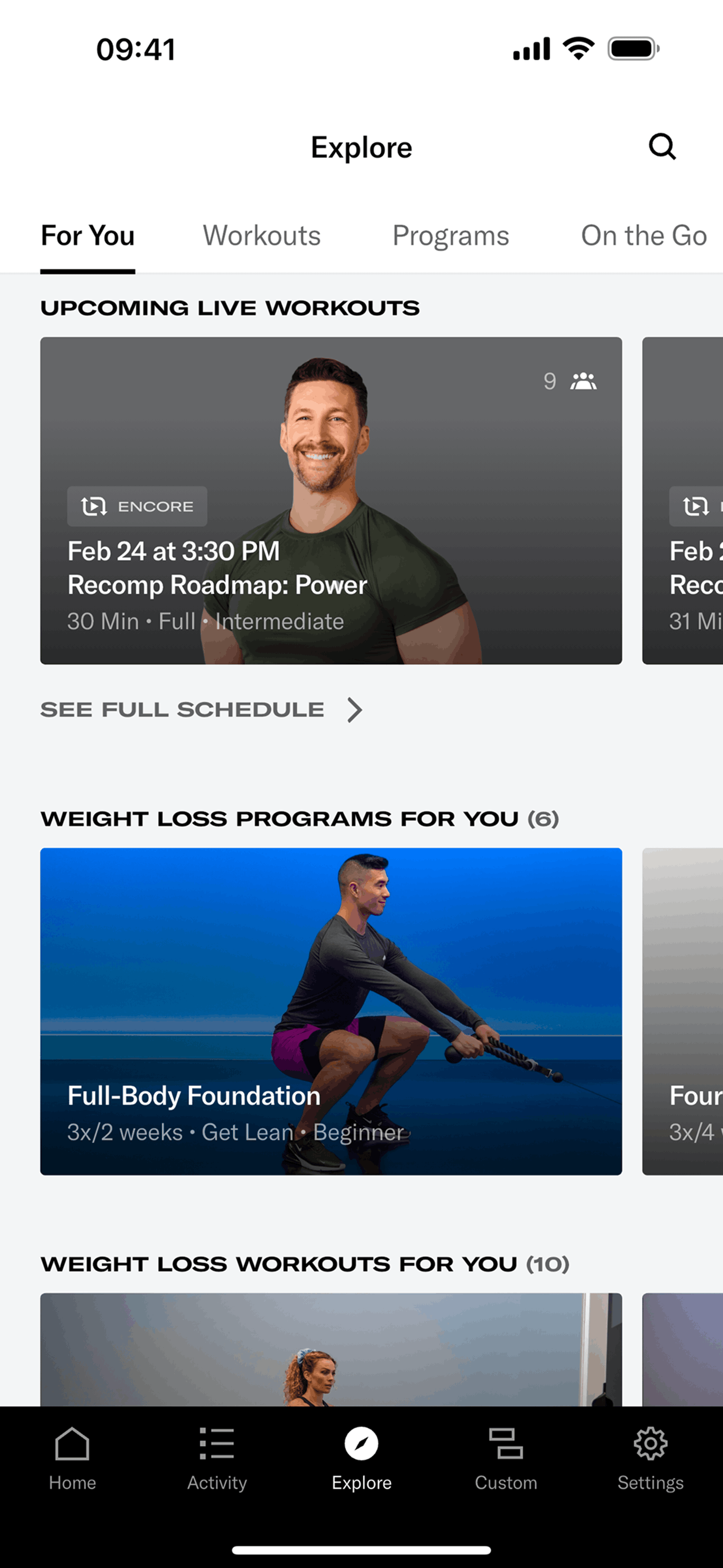 Tonal iOS strength training interface screenshot 22