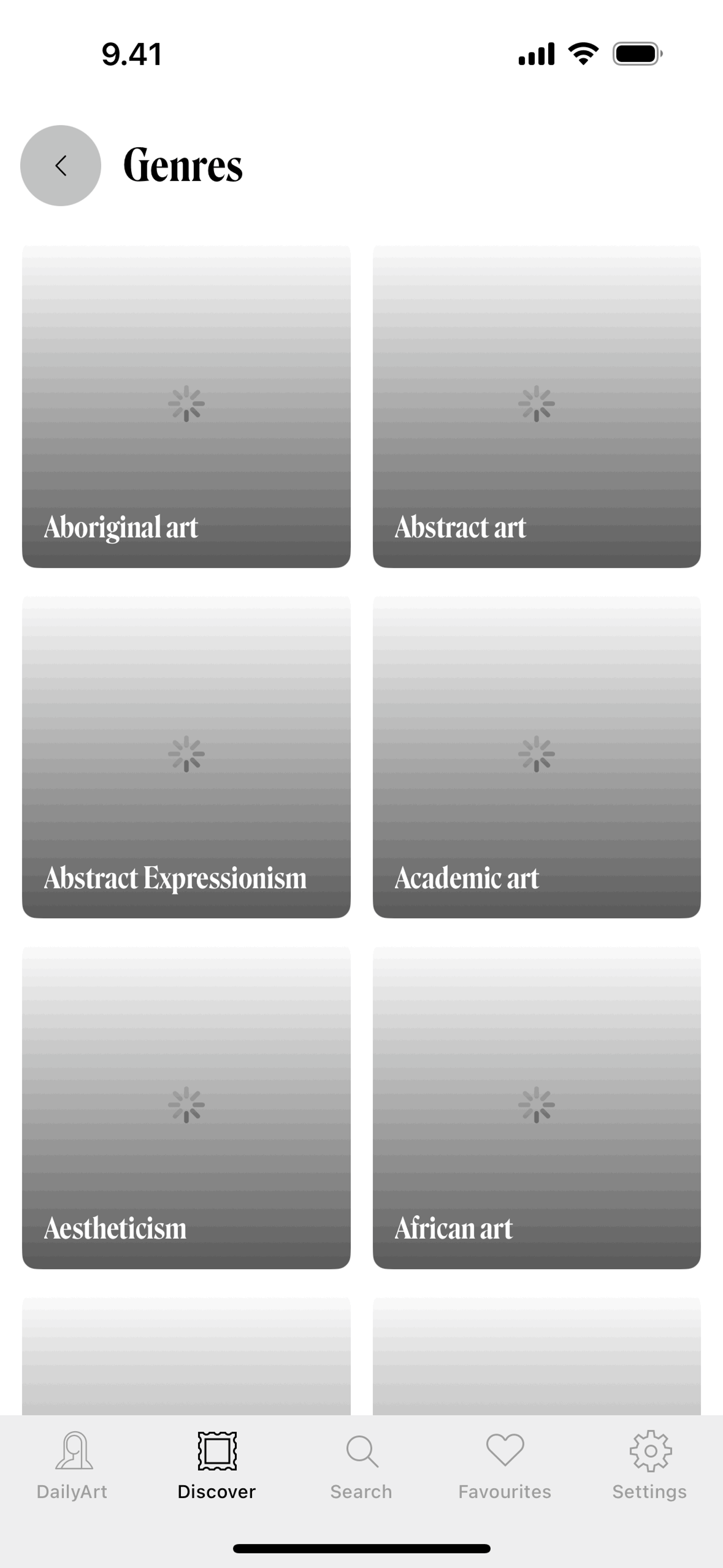 DailyArt iOS Education interface screenshot 23