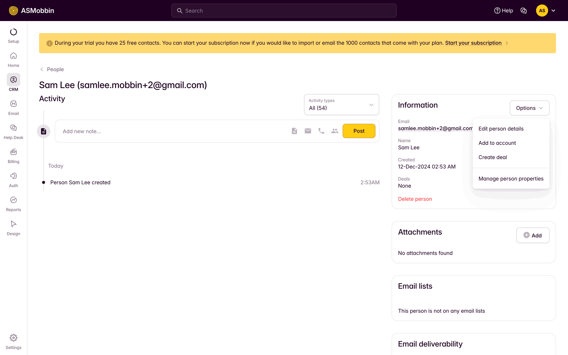 Outseta Web Business interface screenshot 8
