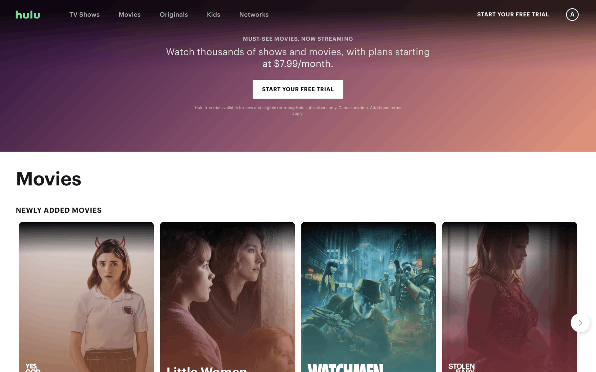 Hulu Web Entertainment interface screenshot 23