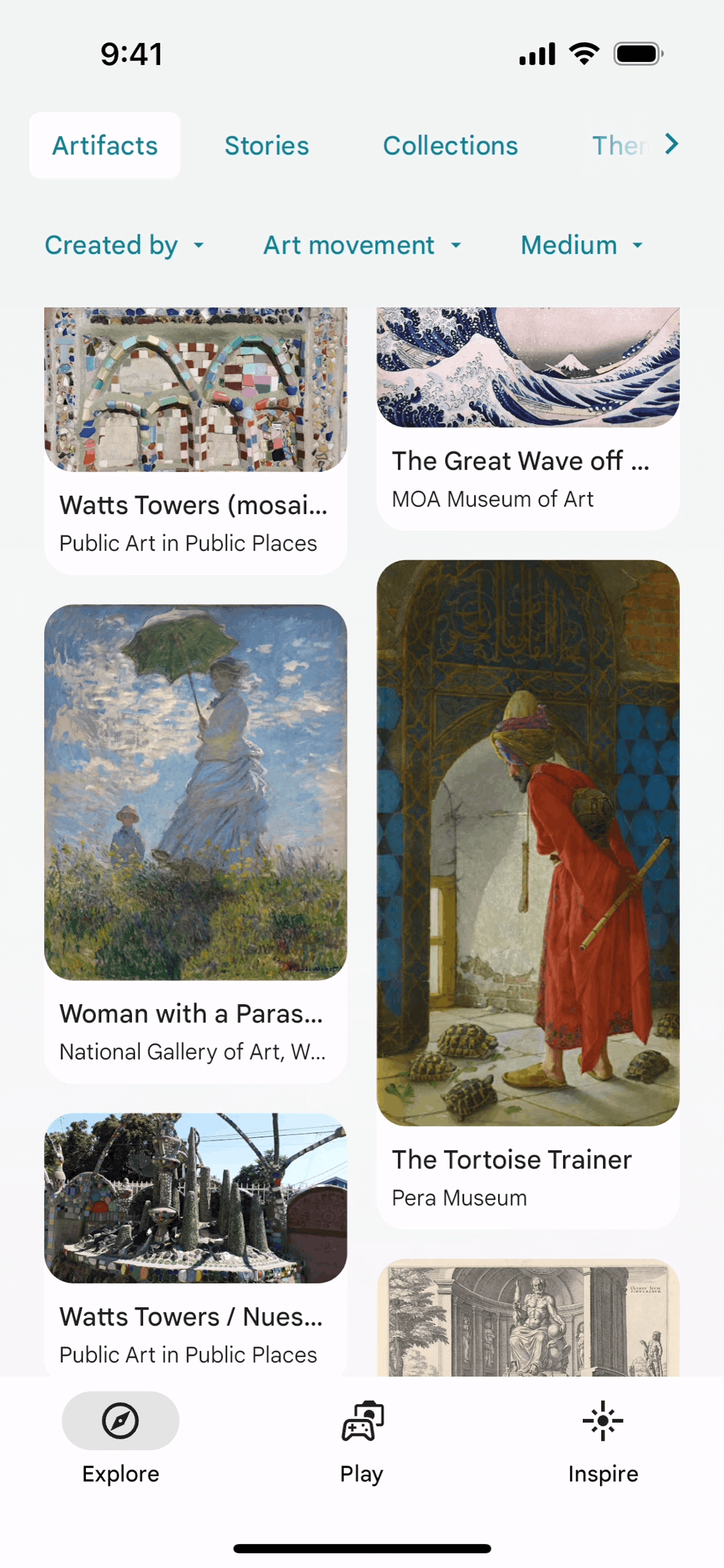 Google Arts & Culture iOS Education interface screenshot 22