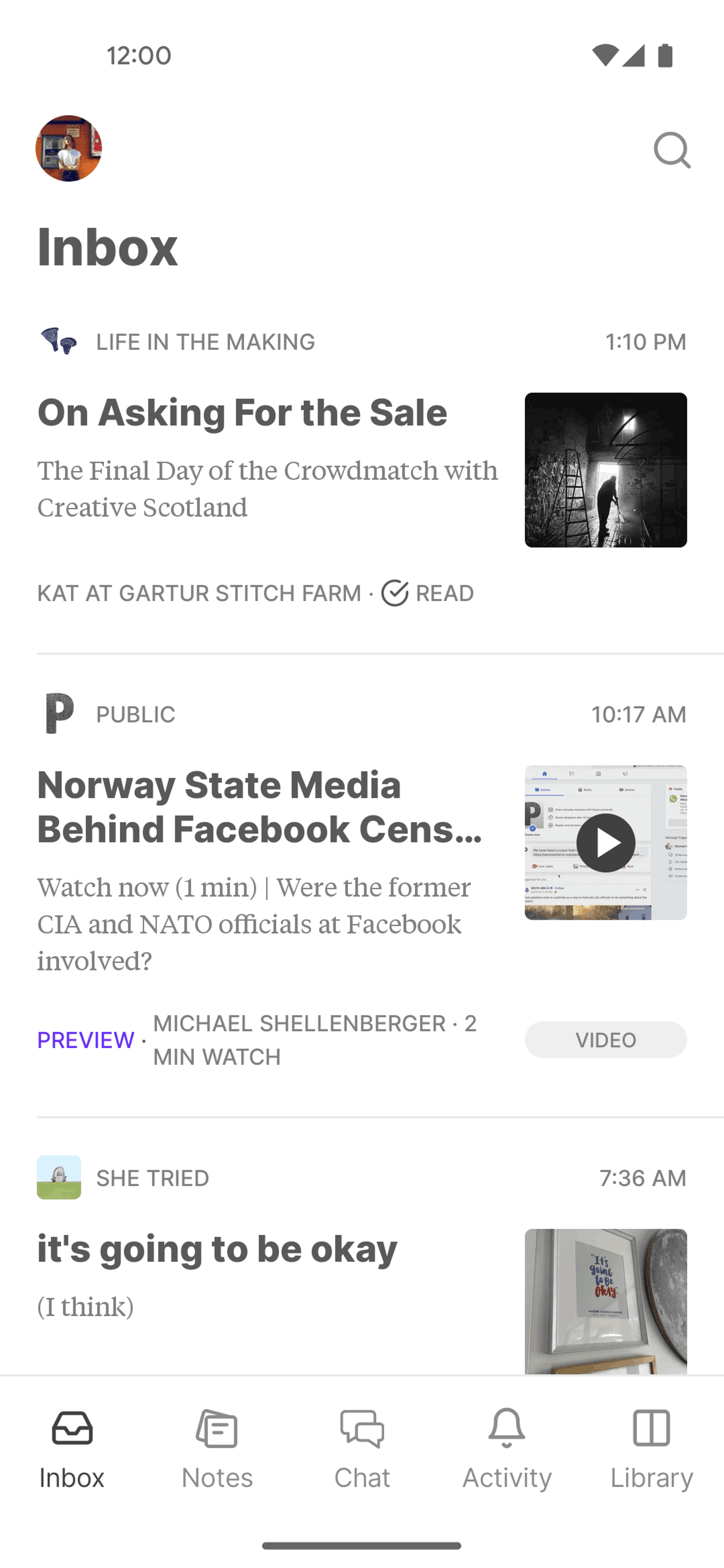 Substack Android News interface screenshot 4