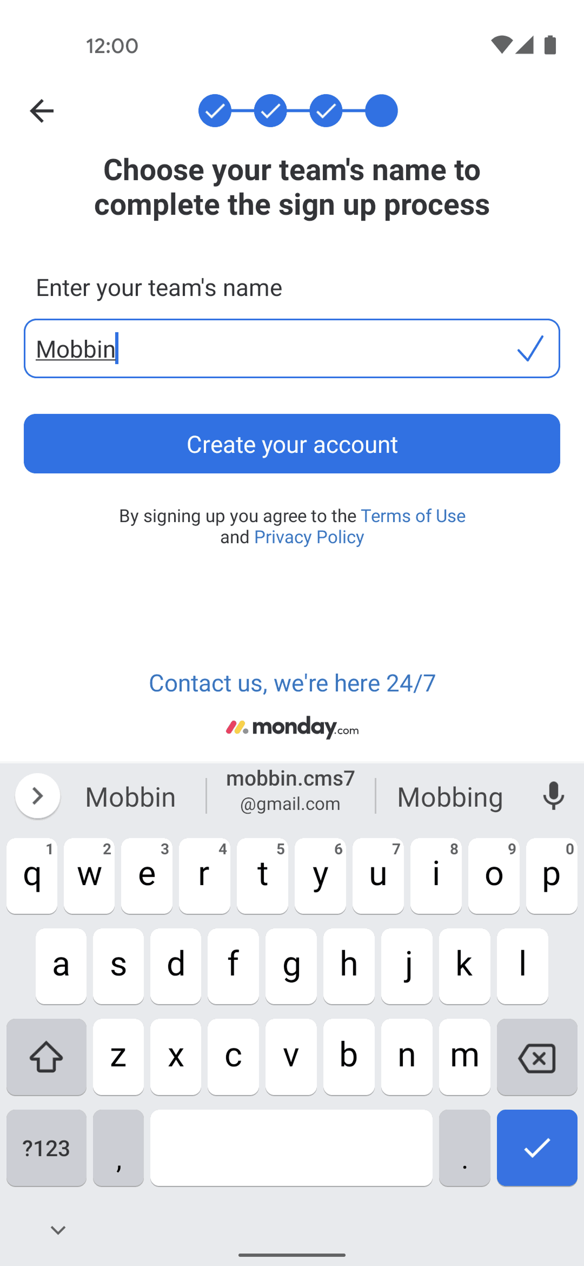 monday.com Android Collaboration interface screenshot 17
