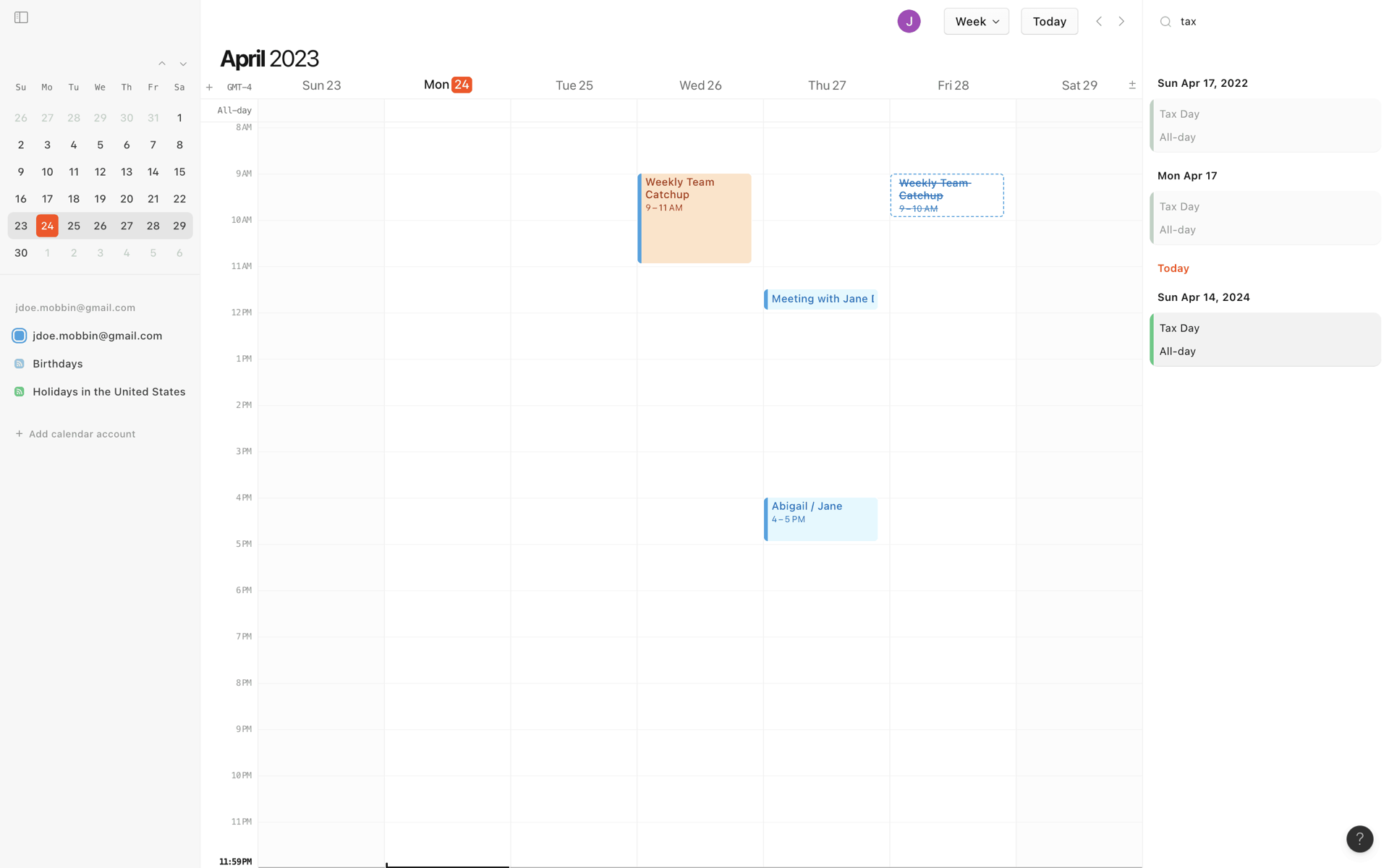 Cron Calendar Web Productivity interface screenshot 11