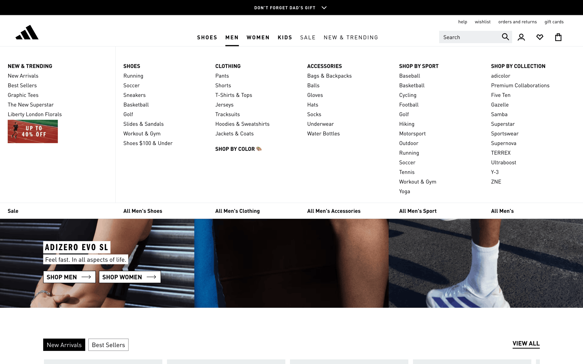 adidas Web Sports interface screenshot 16