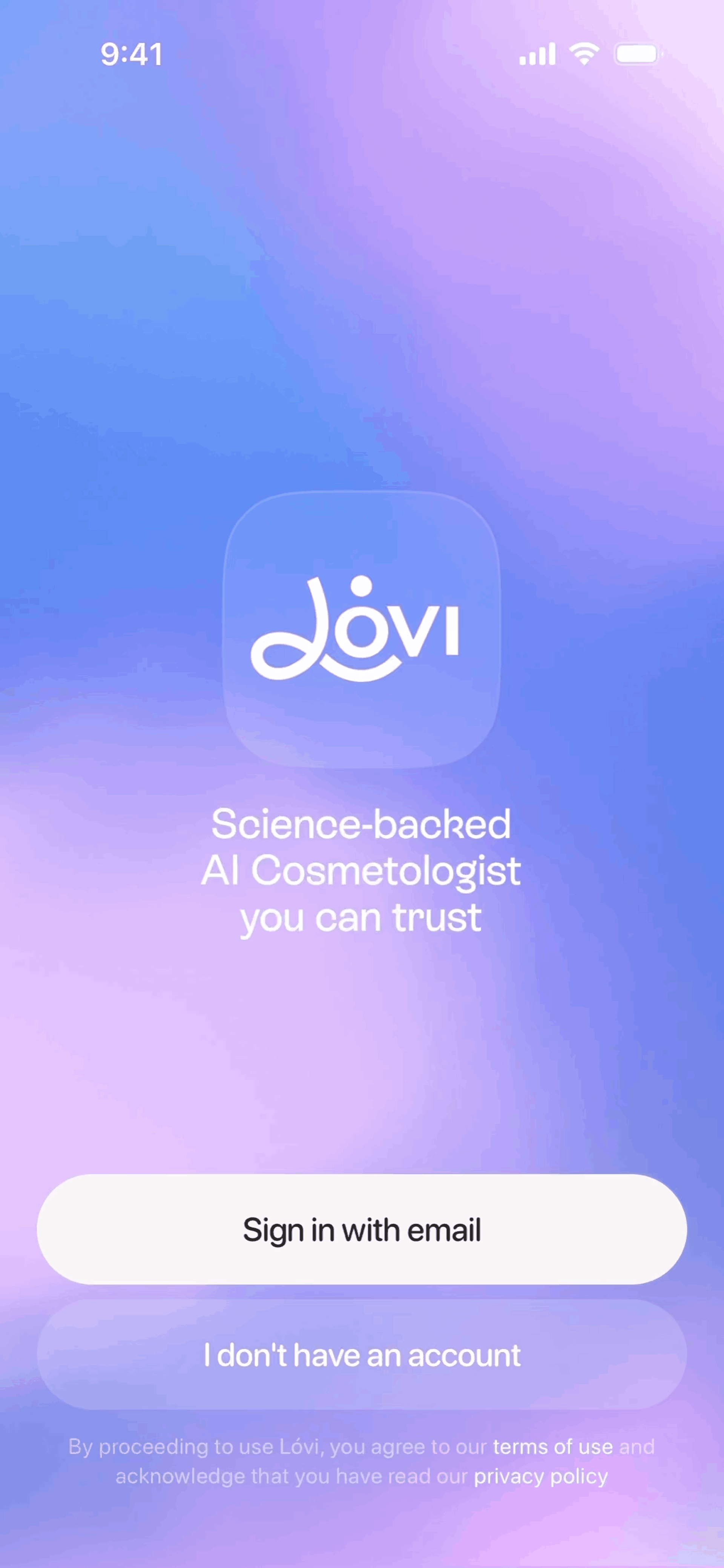 Lovi iOS AI interface screenshot 2