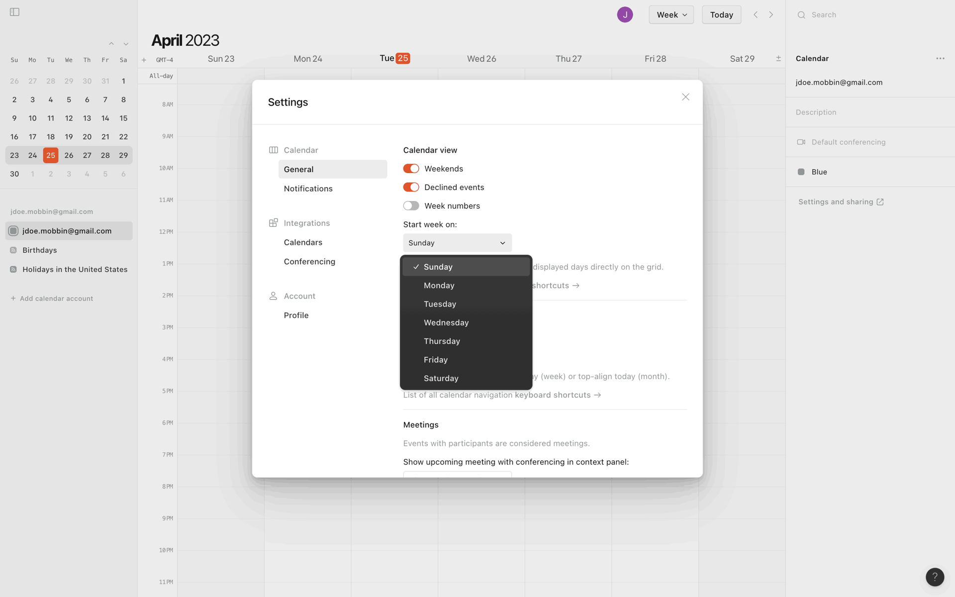 Cron Calendar Web Productivity interface screenshot 19