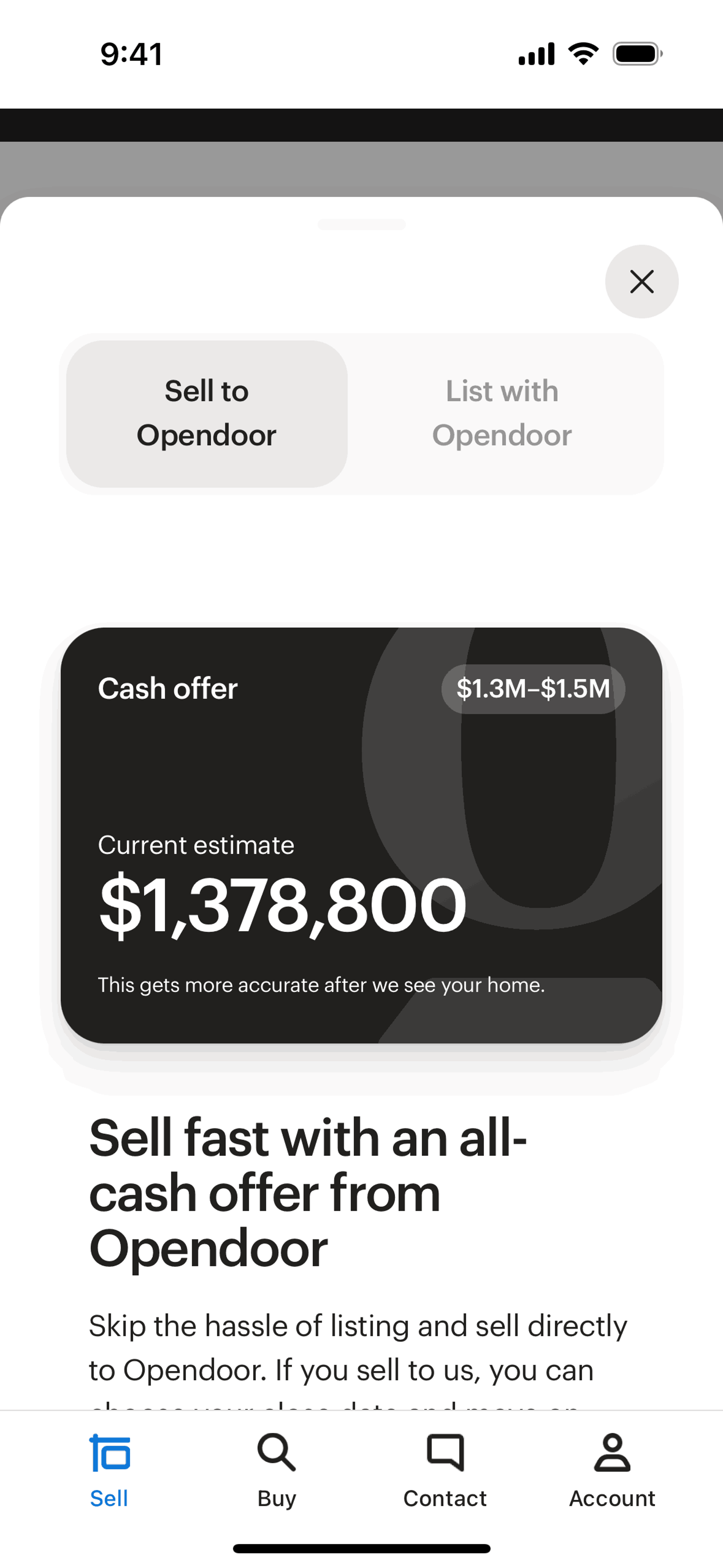 Opendoor iOS Real Estate interface screenshot 4