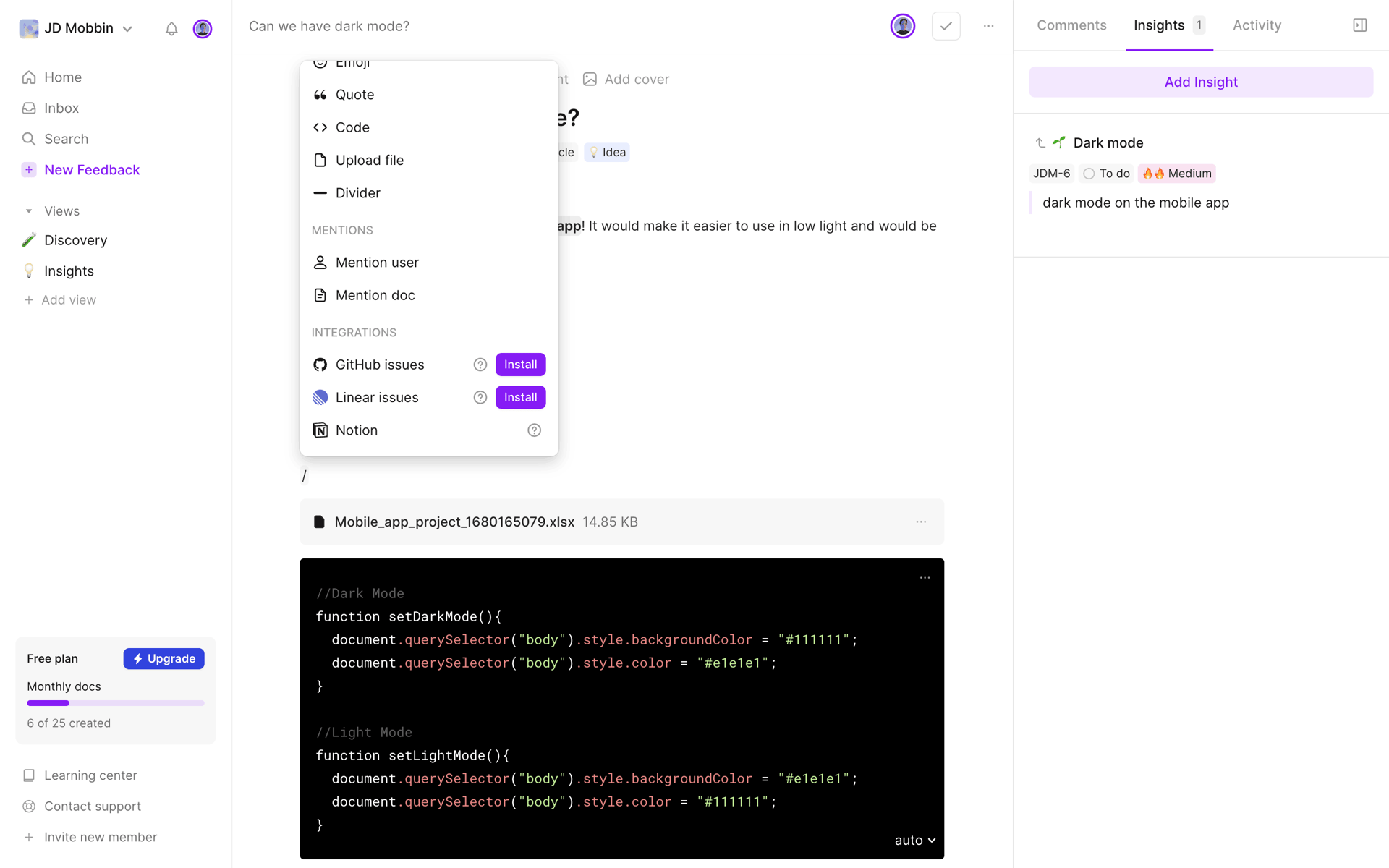 Cycle Web Productivity interface screenshot 15