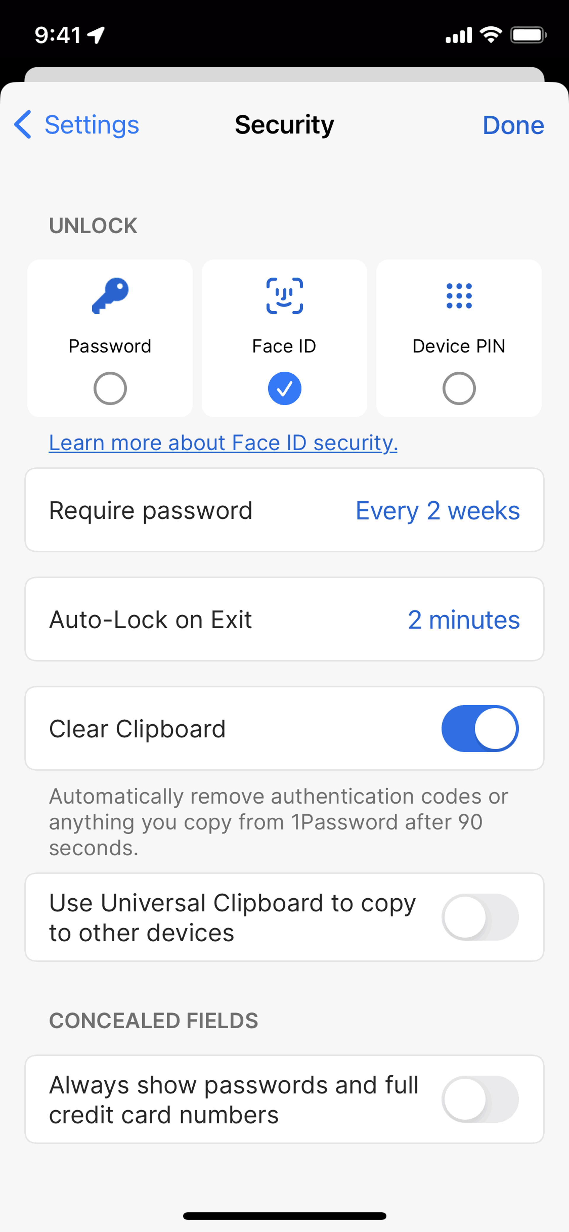 1Password iOS Productivity interface screenshot 19