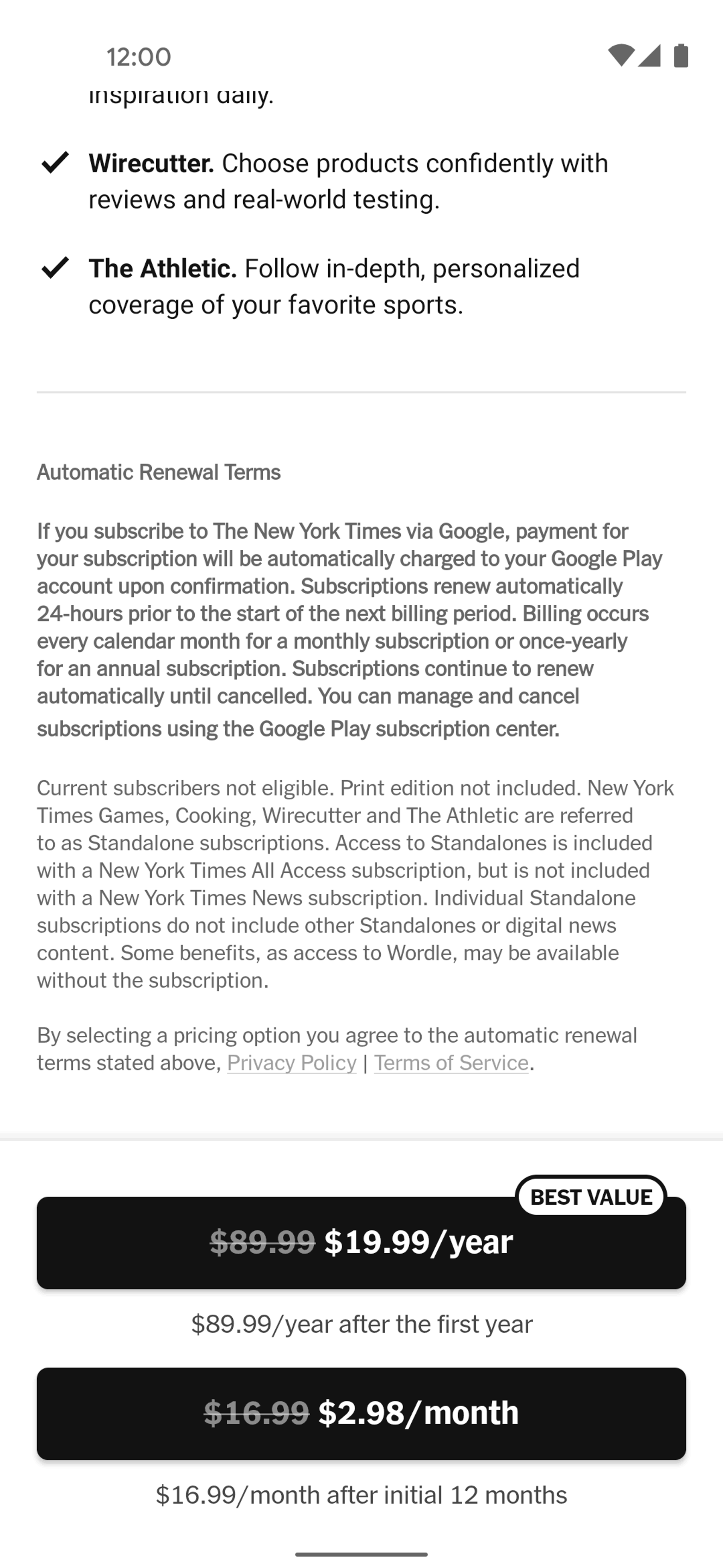 The New York Times Android News interface screenshot 11