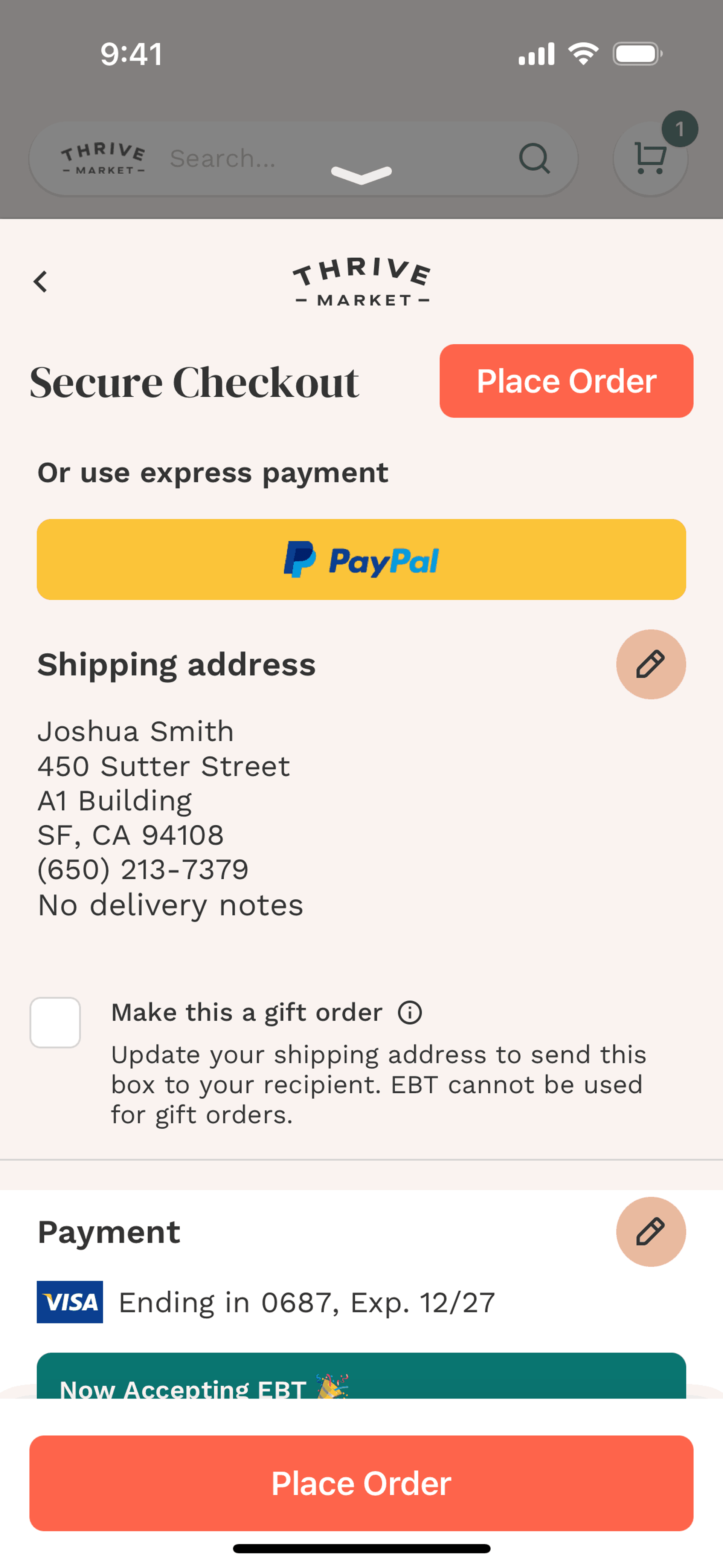 Thrive Market iOS Shopping interface screenshot 5