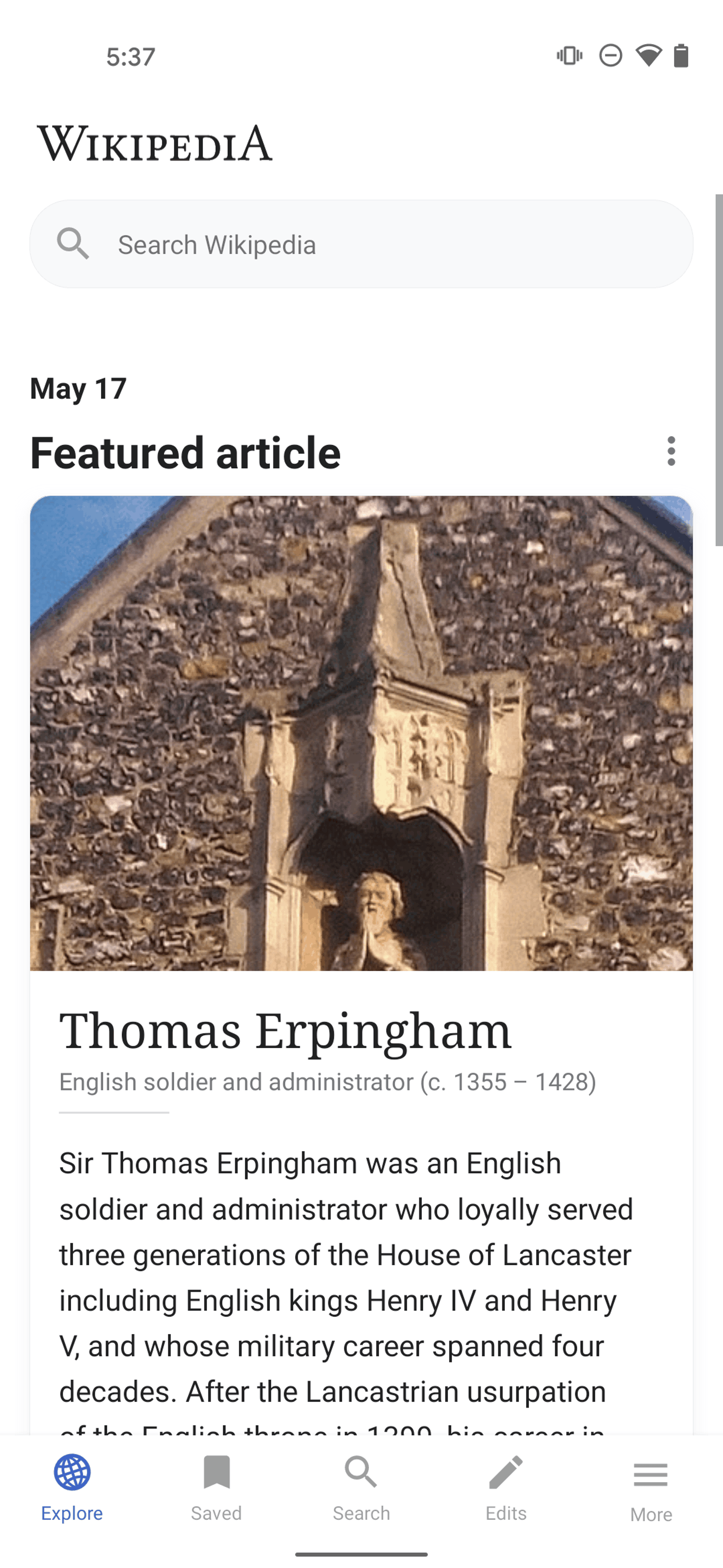 Wikipedia Android Reference interface screenshot 12