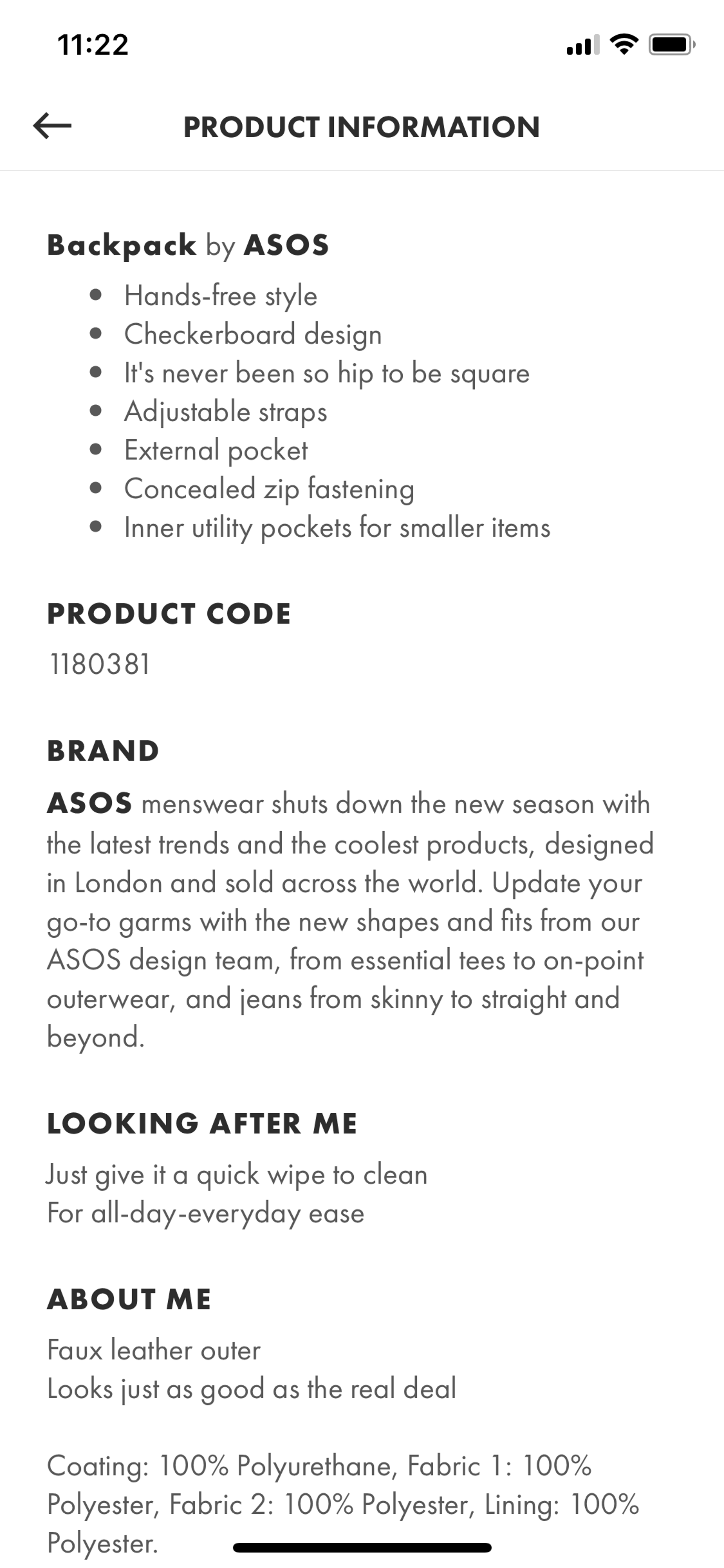 ASOS iOS Shopping interface screenshot 24
