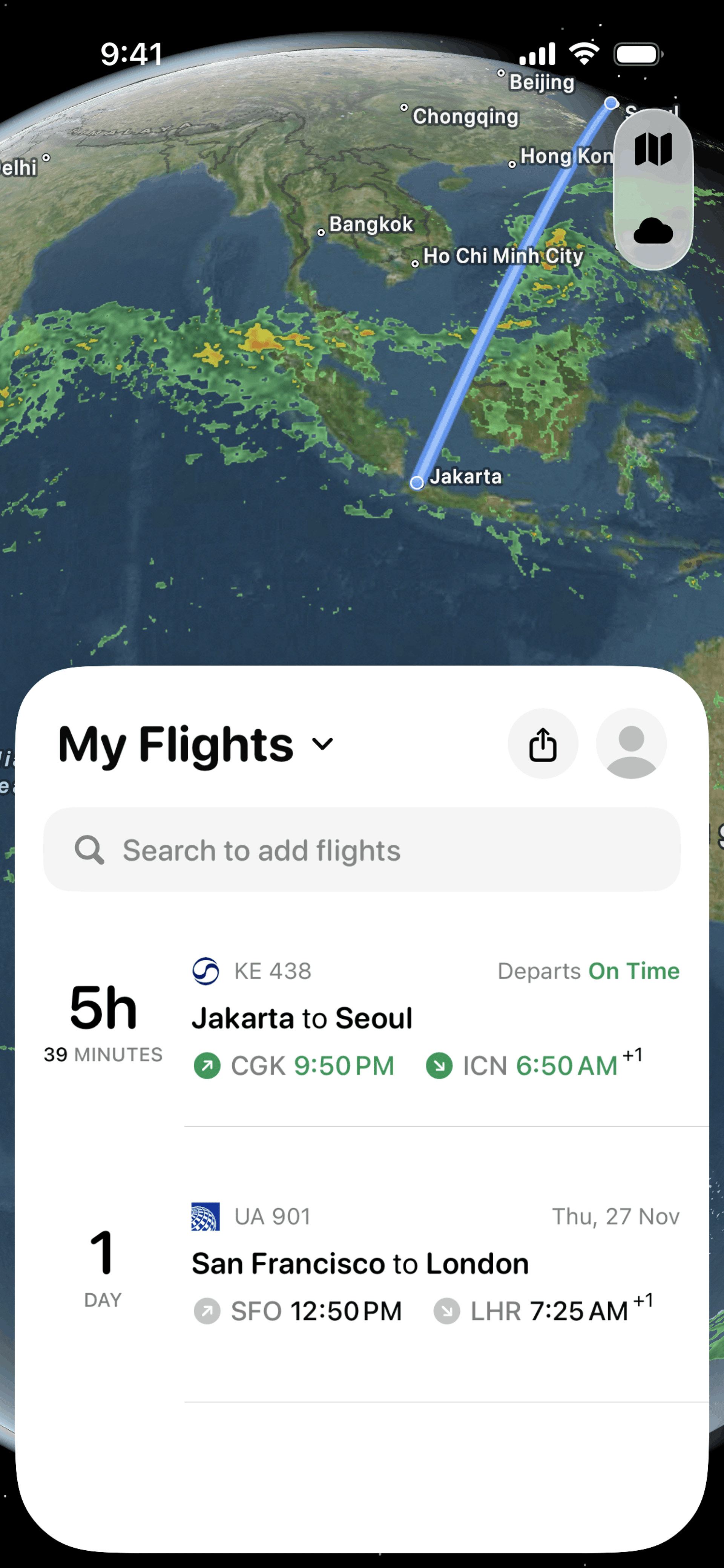 Flighty iOS Travel & Transportation interface screenshot 18