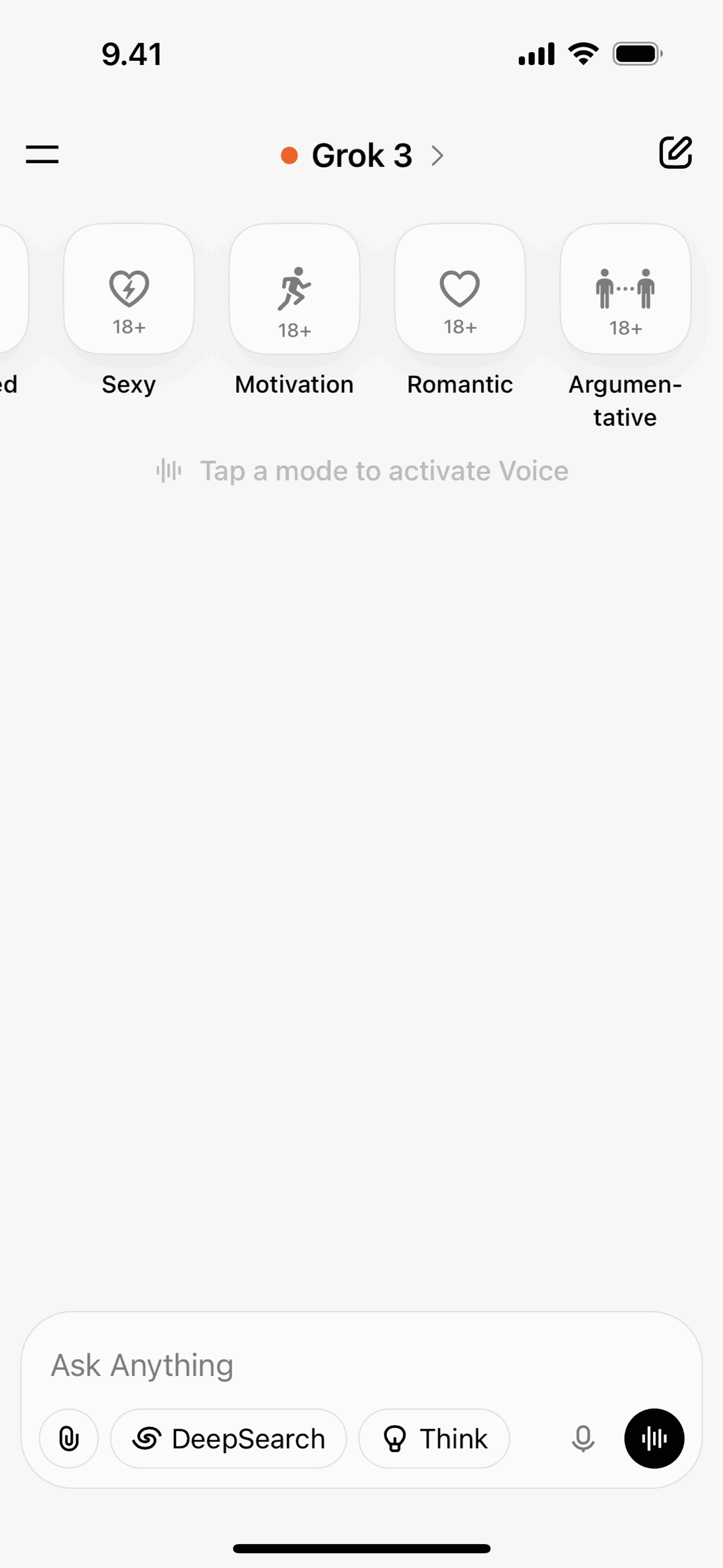Grok iOS AI interface screenshot 8