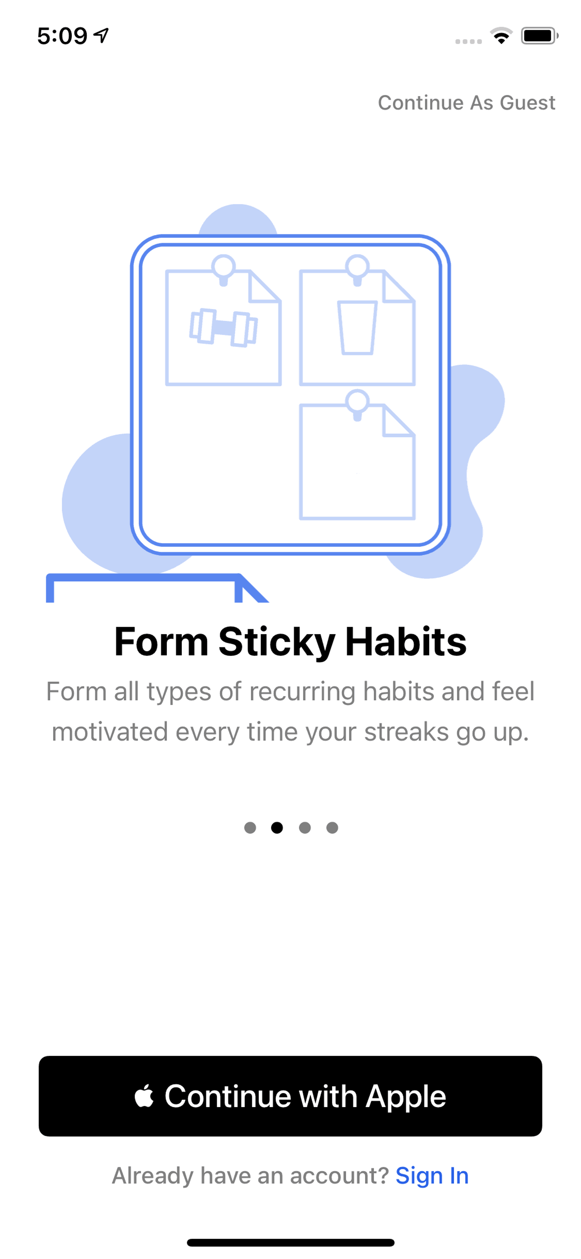 Habitify iOS Productivity interface screenshot 2