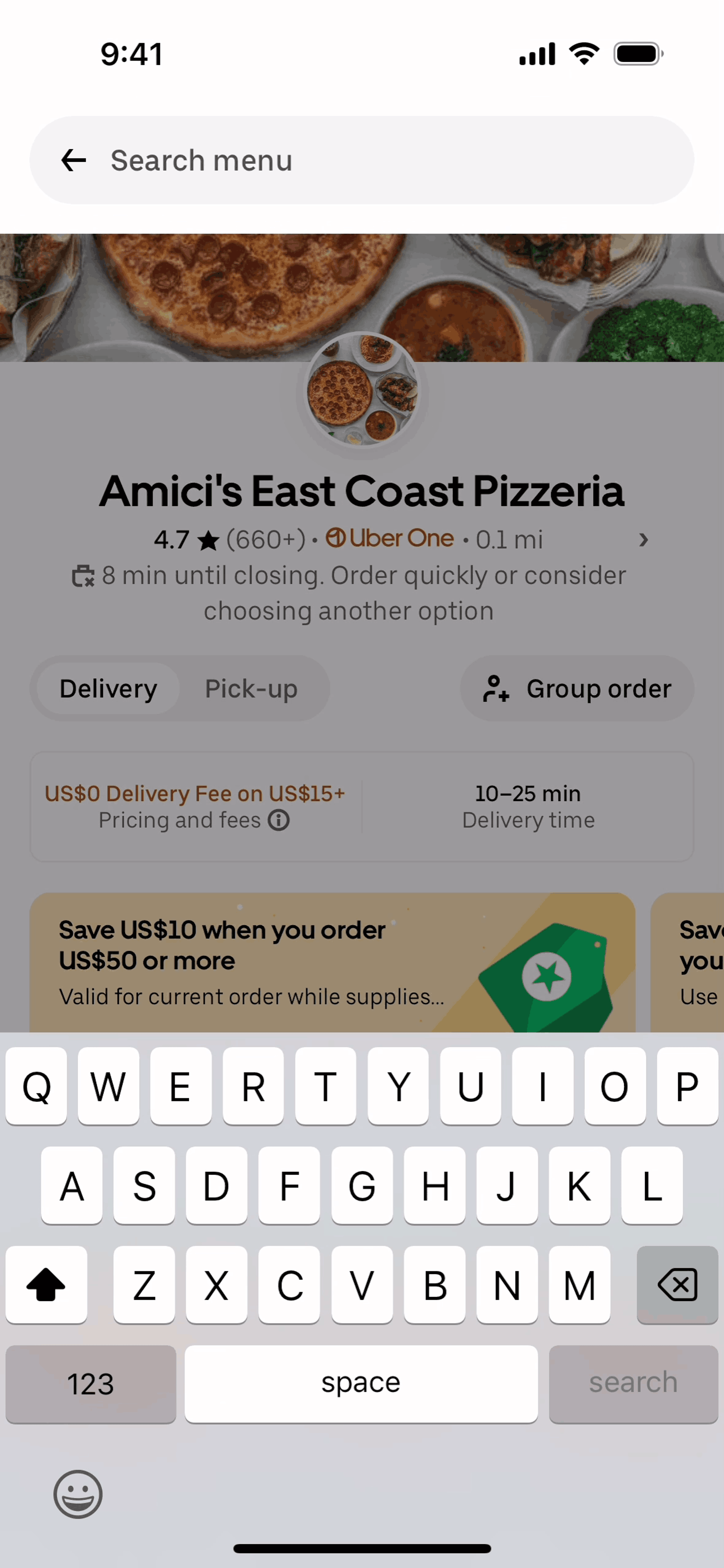 Uber Eats iOS Food & Drink interface screenshot 10