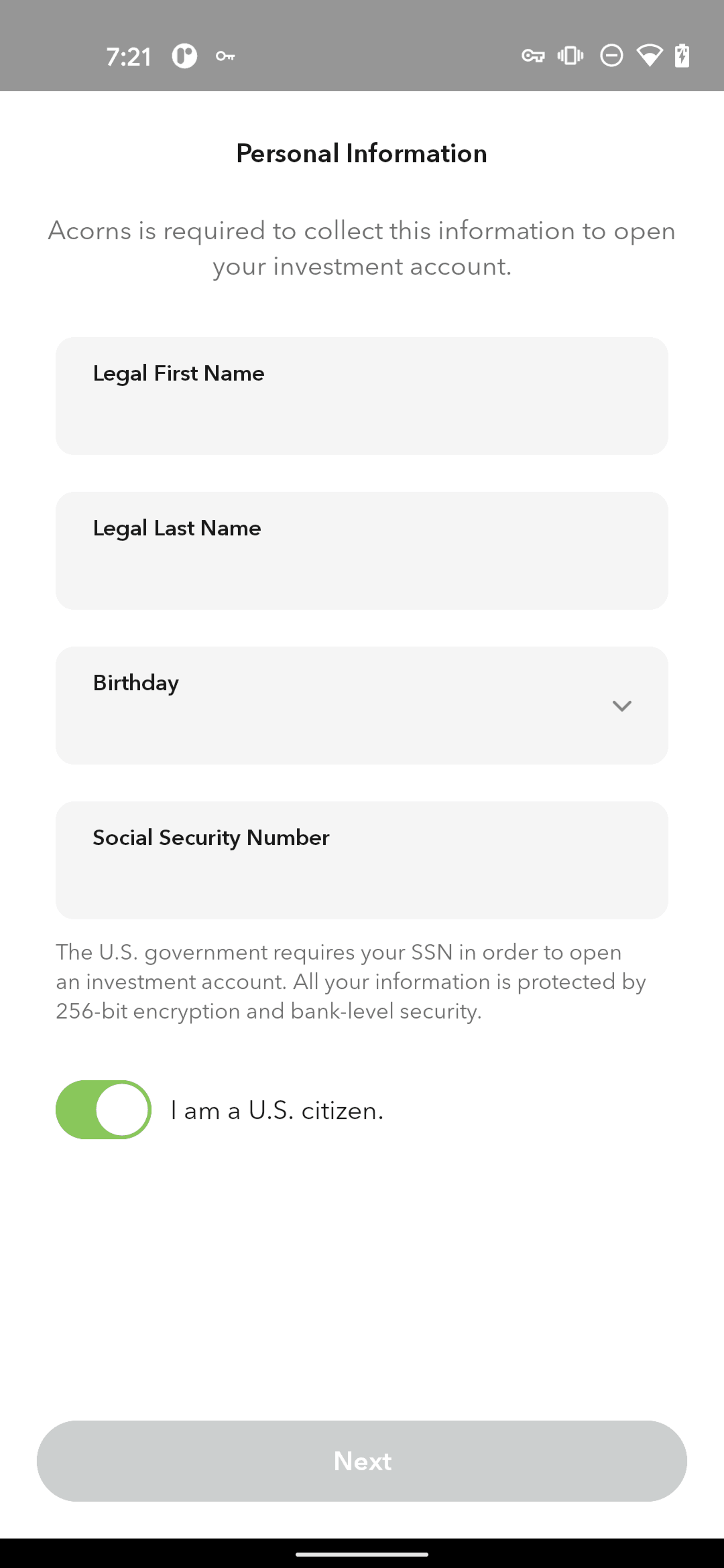 Acorns Android Finance interface screenshot 11