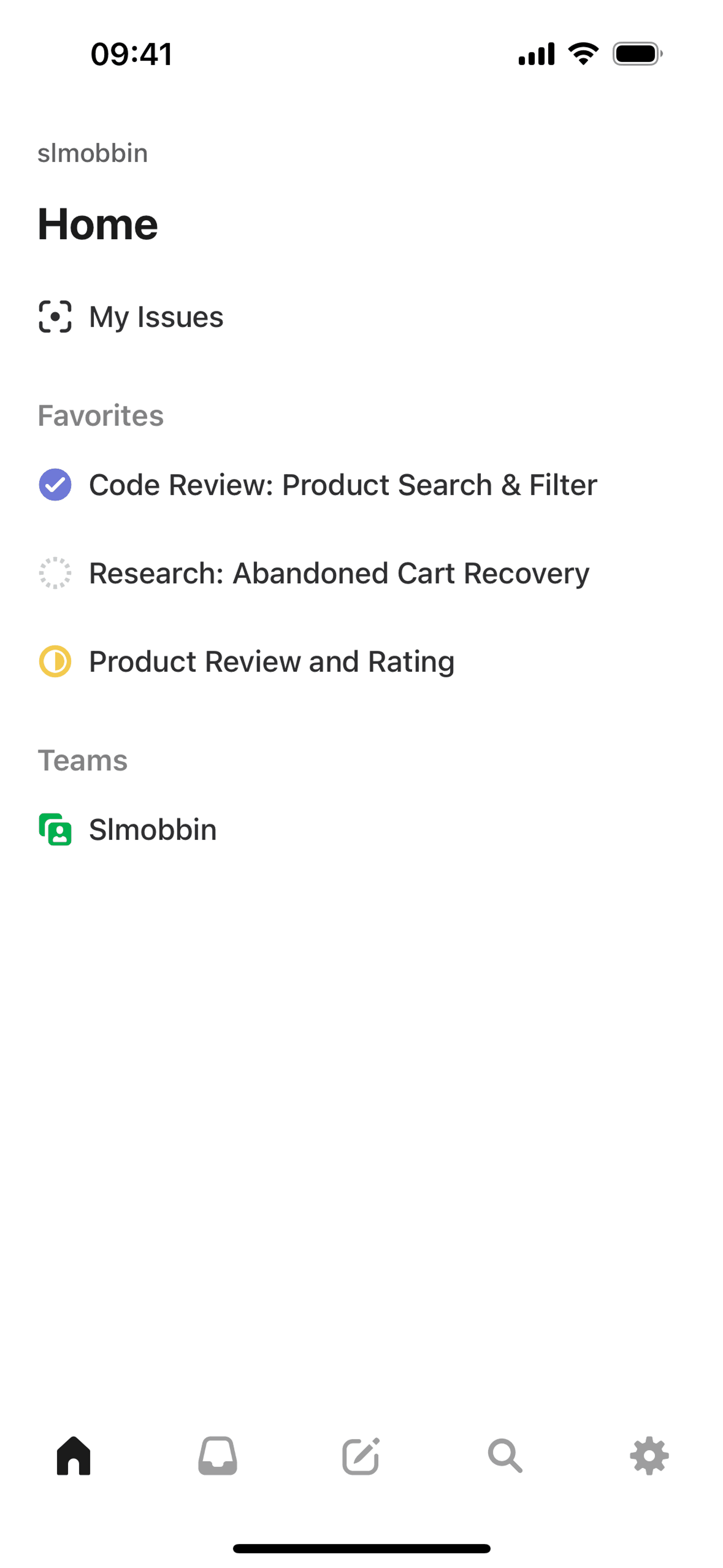 Linear iOS Developer Tools interface screenshot 3