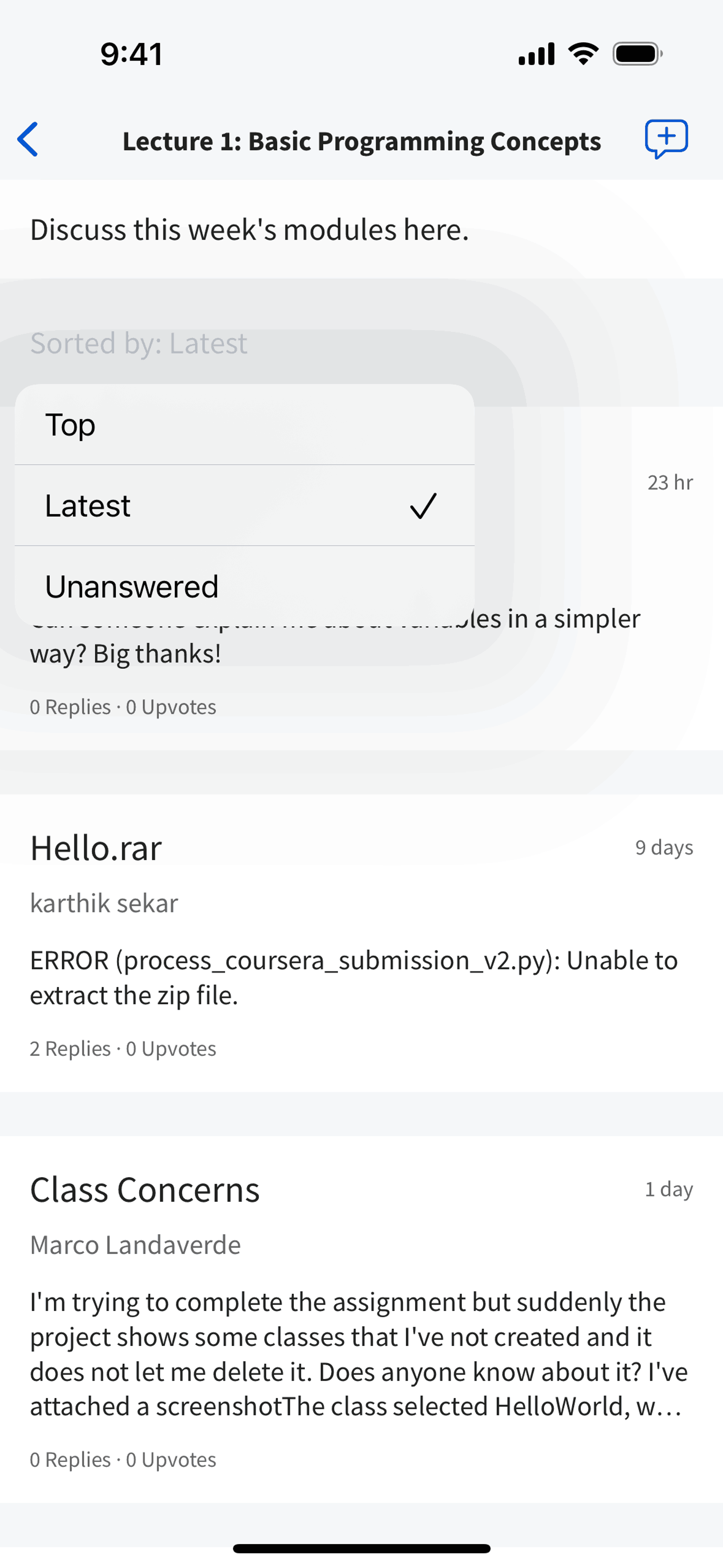 Coursera iOS Education interface screenshot 8