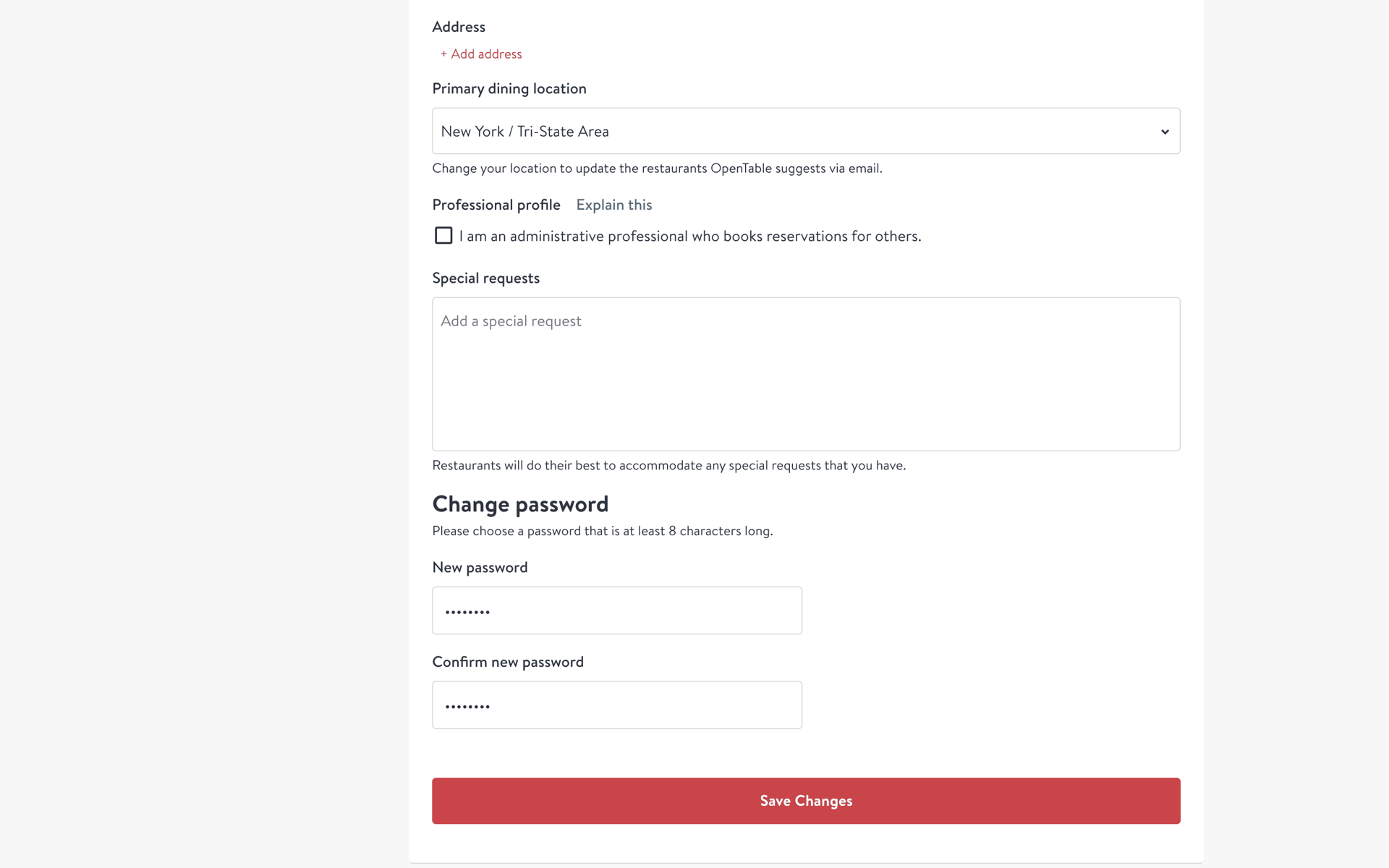 OpenTable Web Food & Drink interface screenshot 21