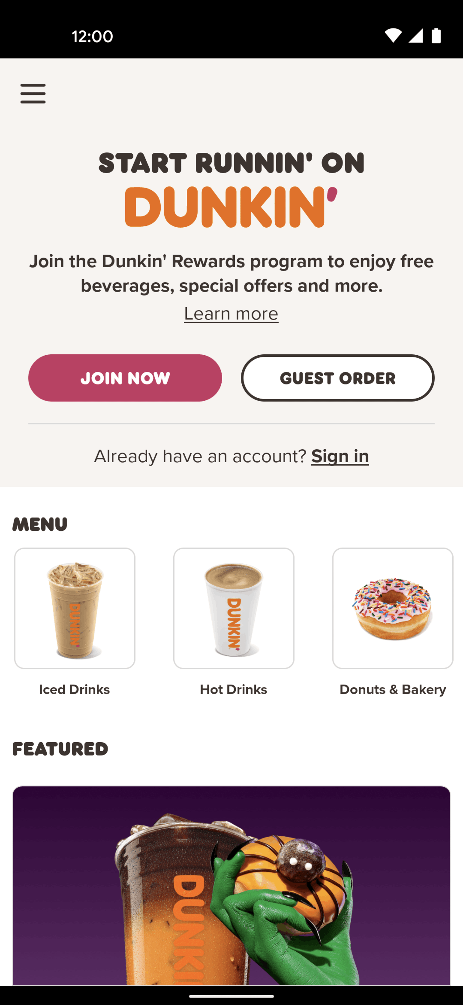 Dunkin' Android Food & Drink interface screenshot 4