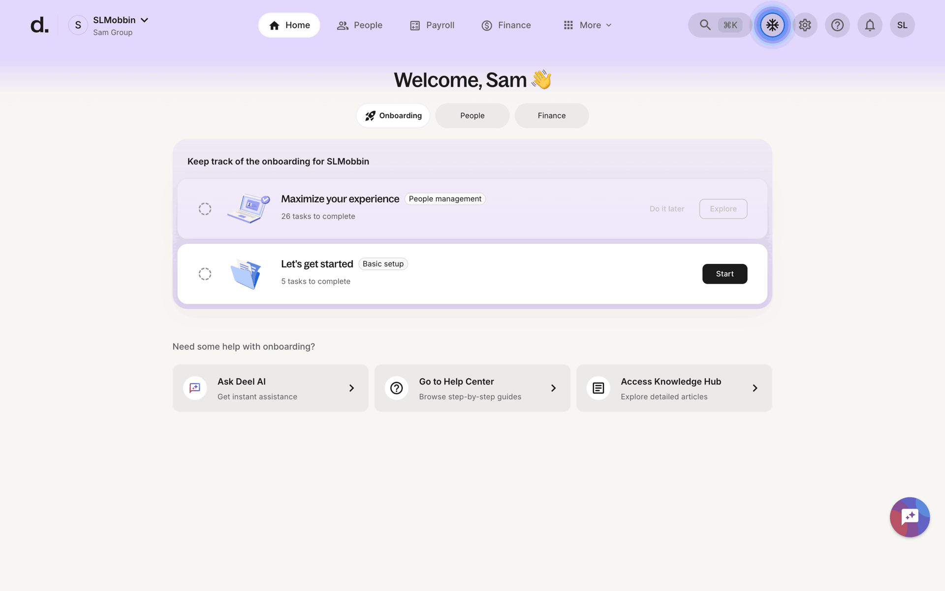 Onboarding on Deel (web) screen 11